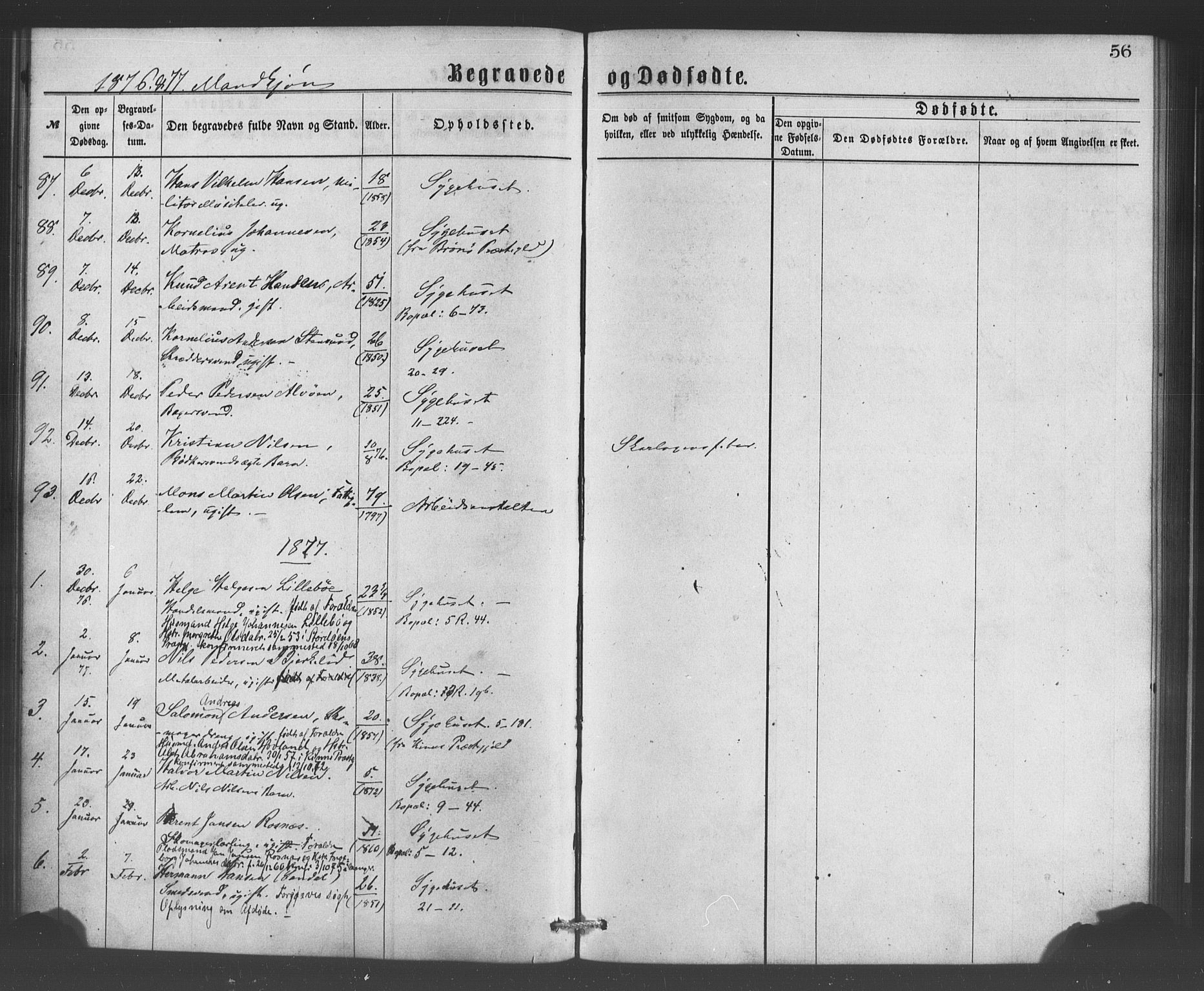 Bergen kommunale pleiehjem - stiftelsespresten, AV/SAB-A-100281: Parish register (official) no. A 1, 1874-1886, p. 56