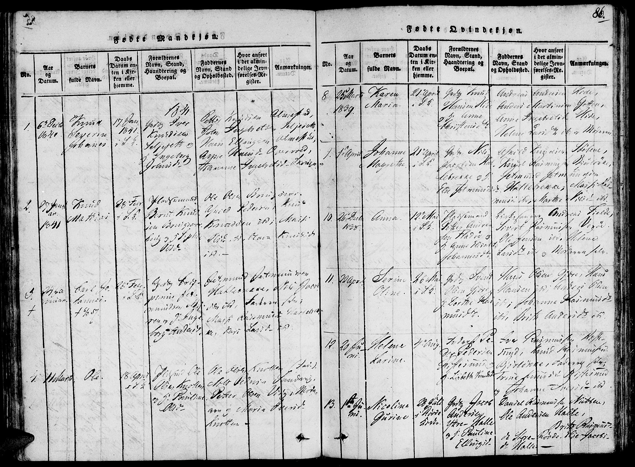 Ministerialprotokoller, klokkerbøker og fødselsregistre - Møre og Romsdal, AV/SAT-A-1454/503/L0033: Parish register (official) no. 503A01, 1816-1841, p. 86