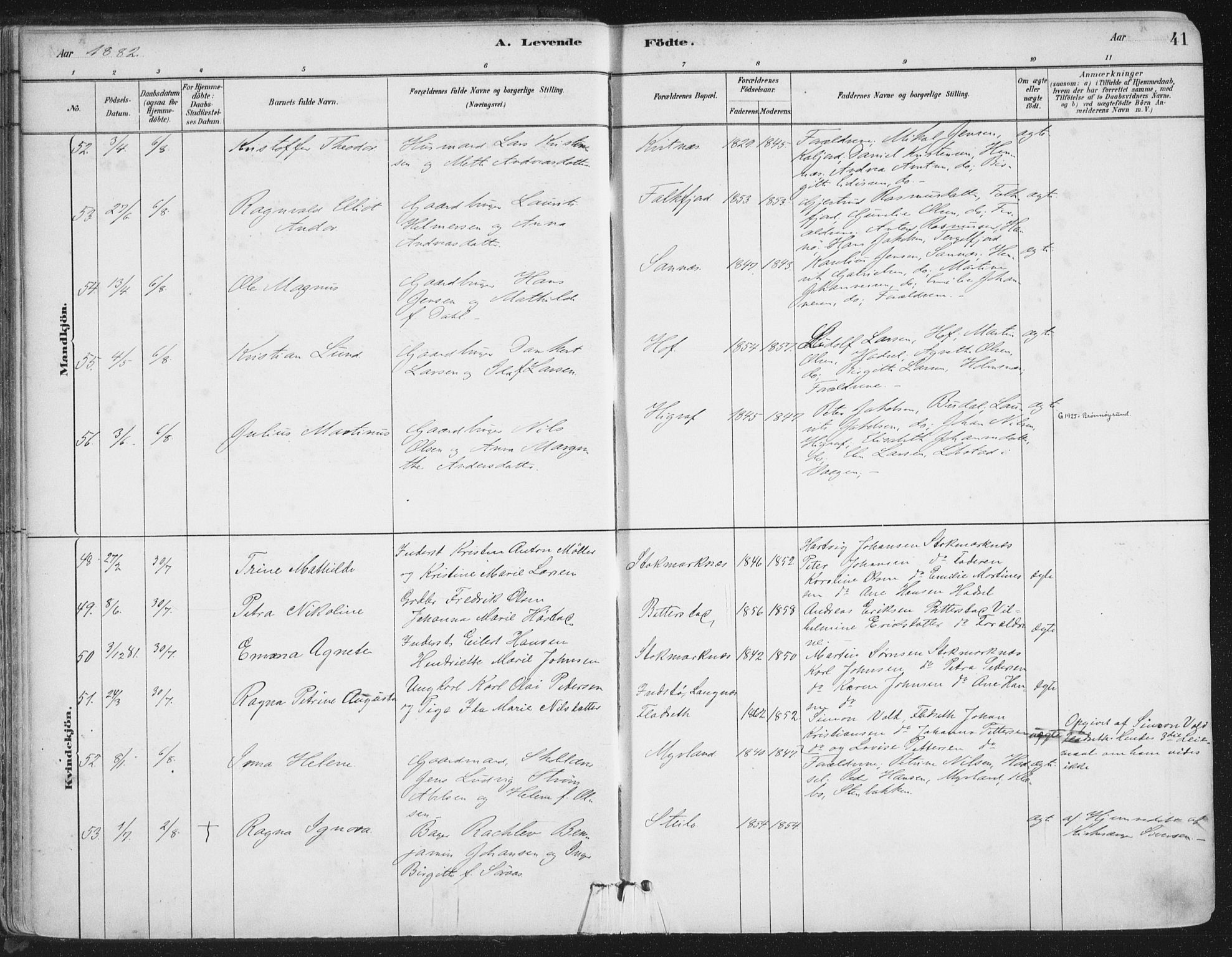 Ministerialprotokoller, klokkerbøker og fødselsregistre - Nordland, SAT/A-1459/888/L1244: Parish register (official) no. 888A10, 1880-1890, p. 41