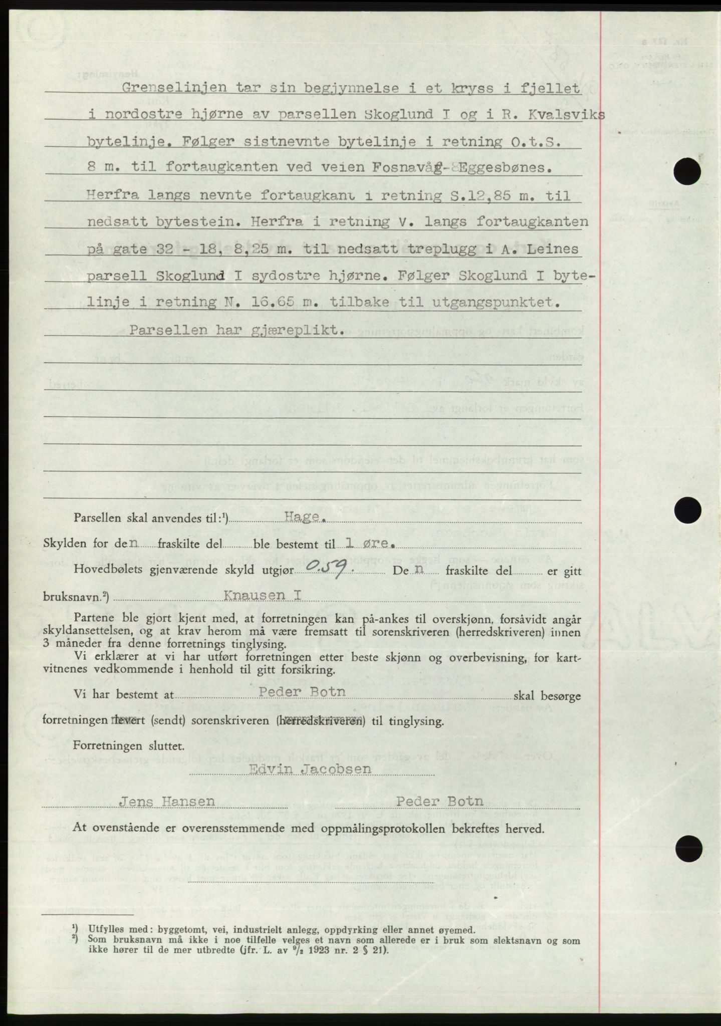 Søre Sunnmøre sorenskriveri, AV/SAT-A-4122/1/2/2C/L0076: Mortgage book no. 2A, 1943-1944, Diary no: : 585/1944