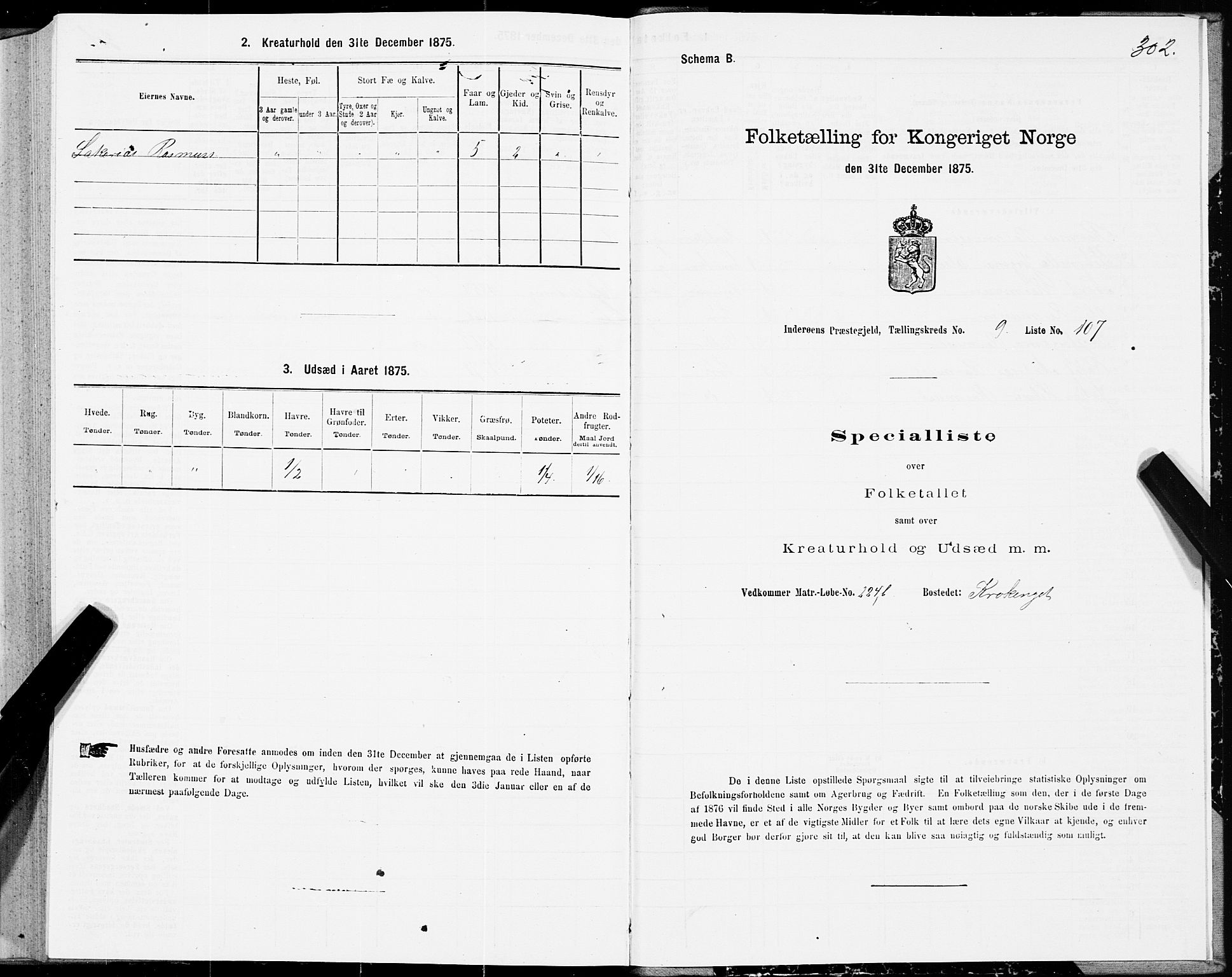 SAT, 1875 census for 1729P Inderøy, 1875, p. 5302