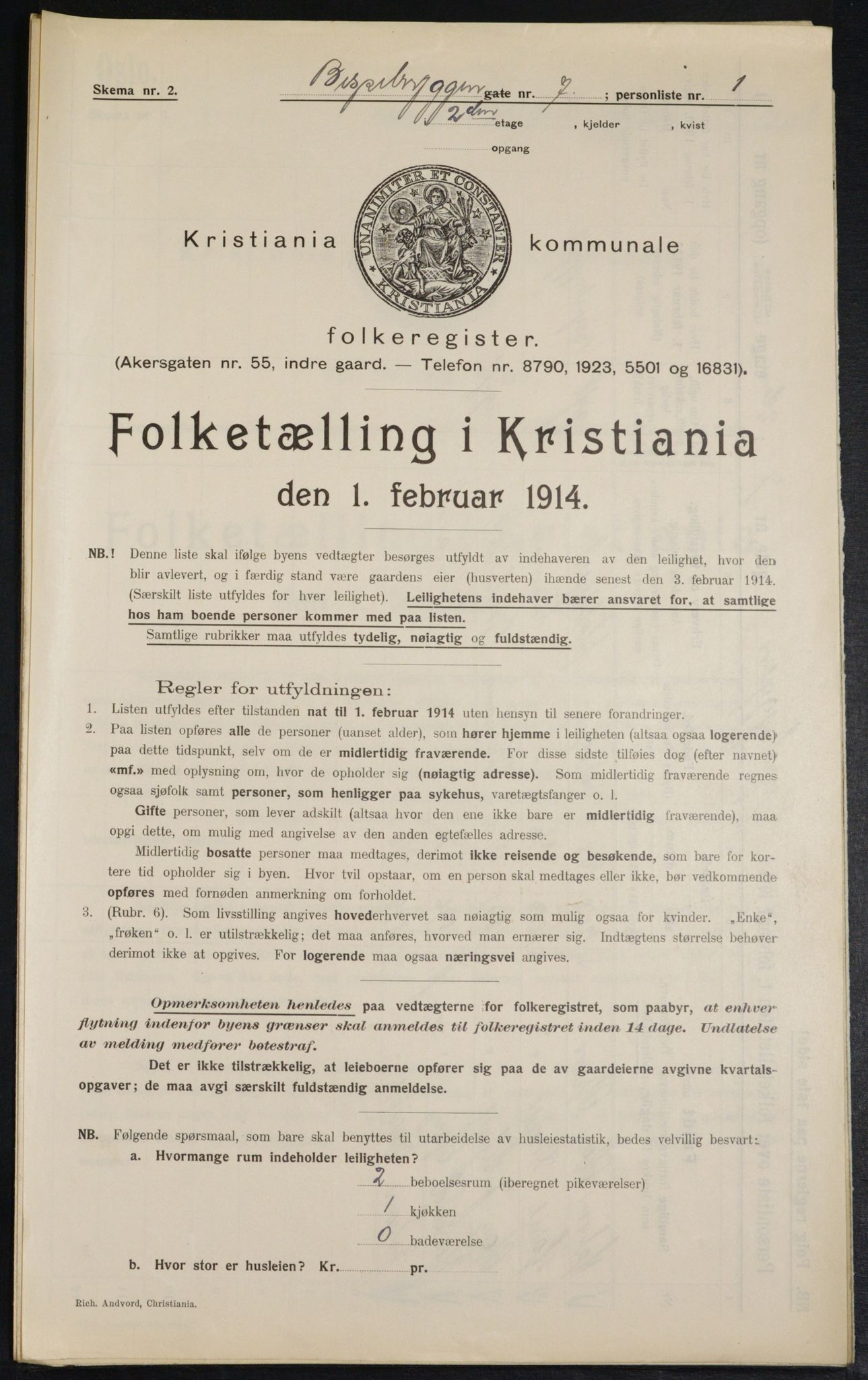 OBA, Municipal Census 1914 for Kristiania, 1914, p. 5335