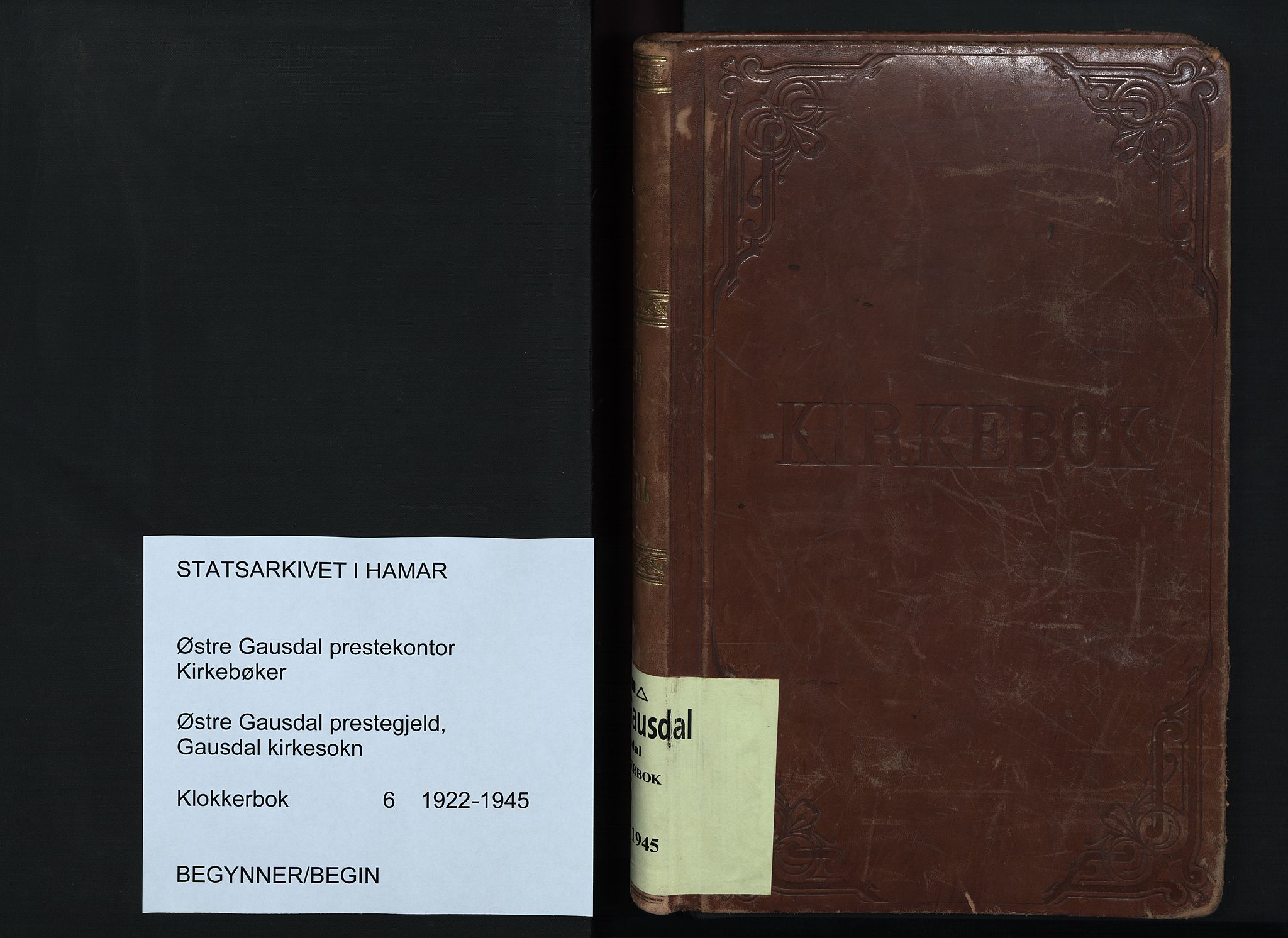 Østre Gausdal prestekontor, SAH/PREST-092/H/Ha/Hab/L0006: Parish register (copy) no. 6, 1922-1945