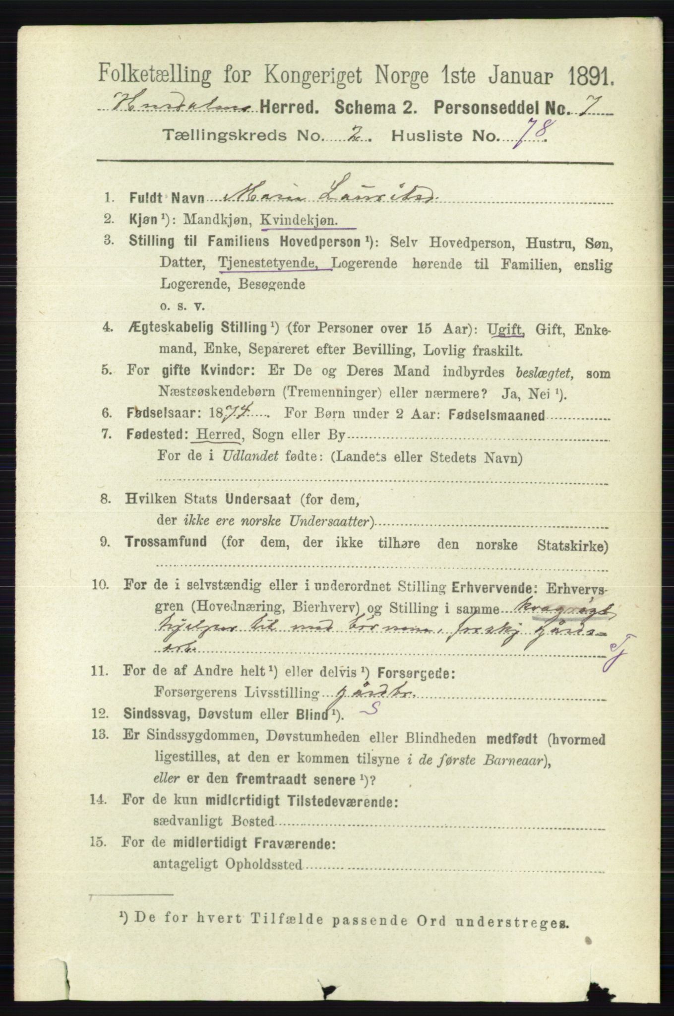 RA, 1891 census for 0239 Hurdal, 1891, p. 985