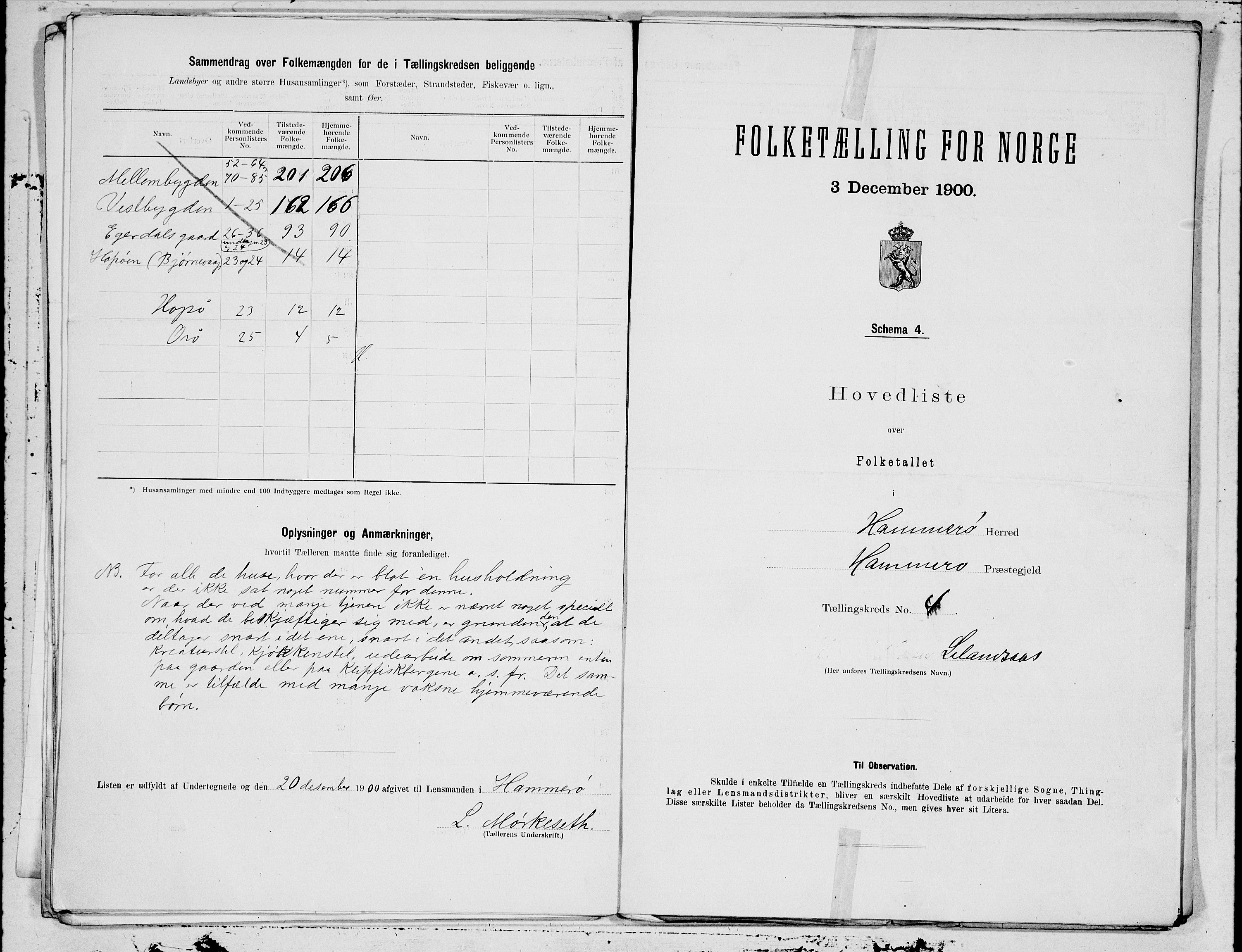 SAT, 1900 census for Hamarøy, 1900, p. 8