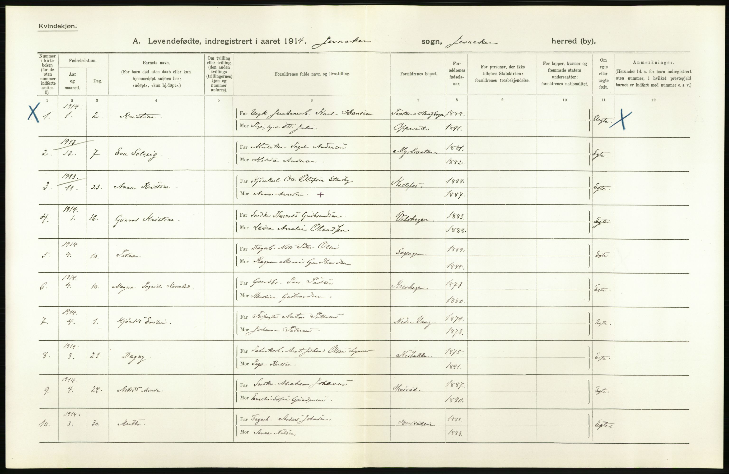 Statistisk sentralbyrå, Sosiodemografiske emner, Befolkning, RA/S-2228/D/Df/Dfb/Dfbd/L0012: Kristians amt: Levendefødte menn og kvinner. Bygder og byer., 1914, p. 686