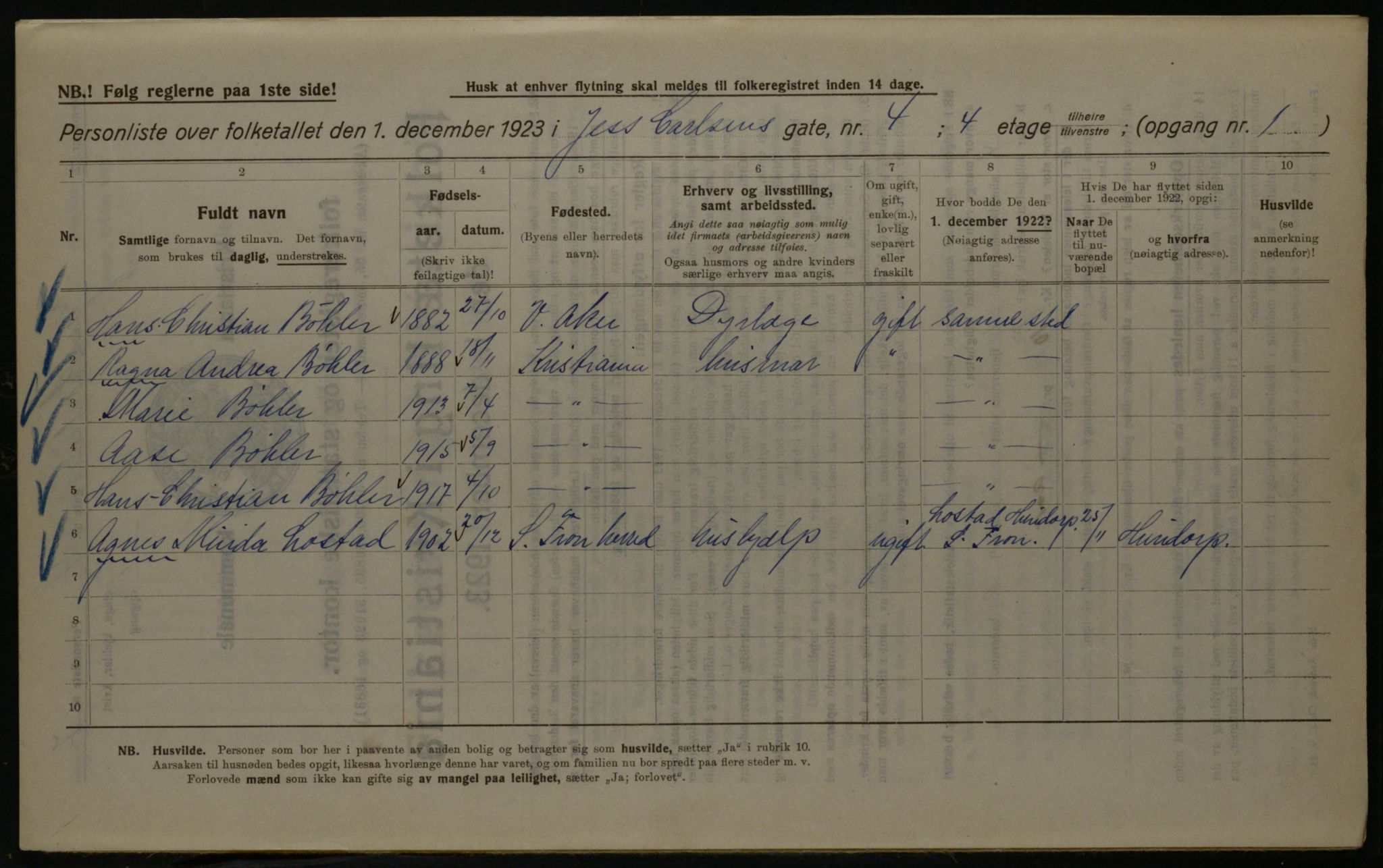 OBA, Municipal Census 1923 for Kristiania, 1923, p. 52624