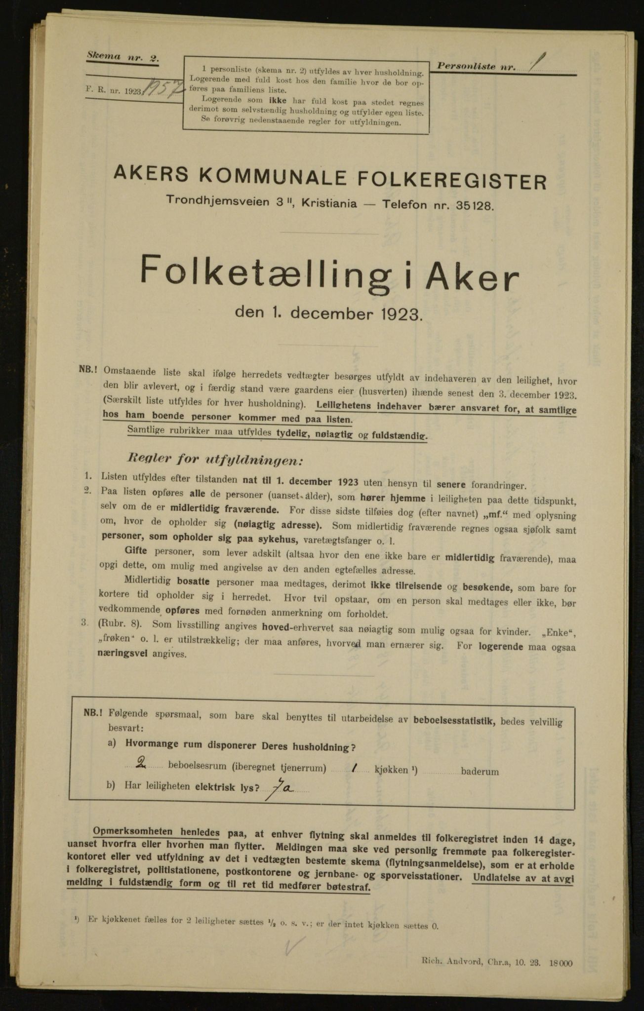 , Municipal Census 1923 for Aker, 1923, p. 34918