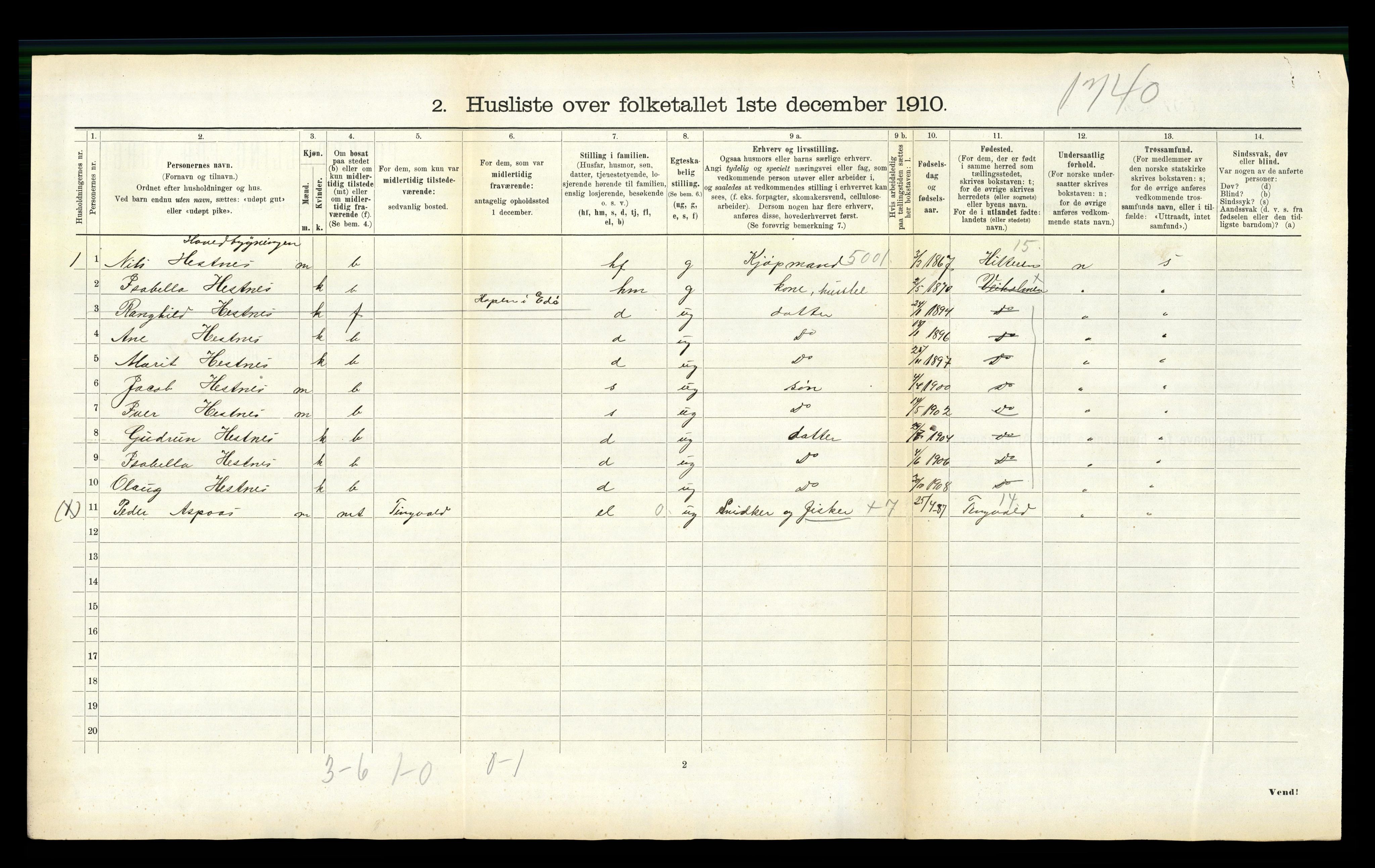 RA, 1910 census for Edøy, 1910, p. 671