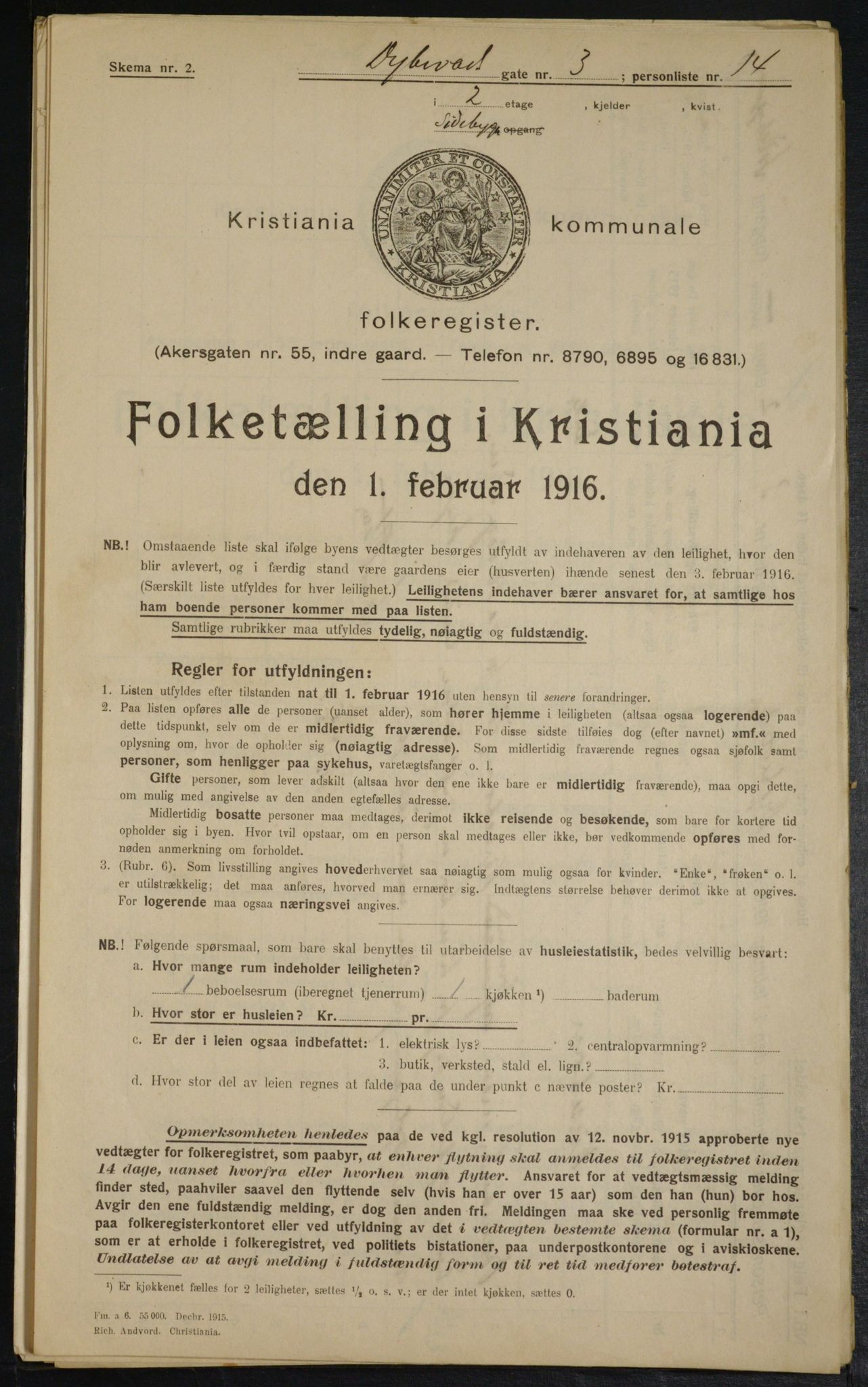 OBA, Municipal Census 1916 for Kristiania, 1916, p. 17548