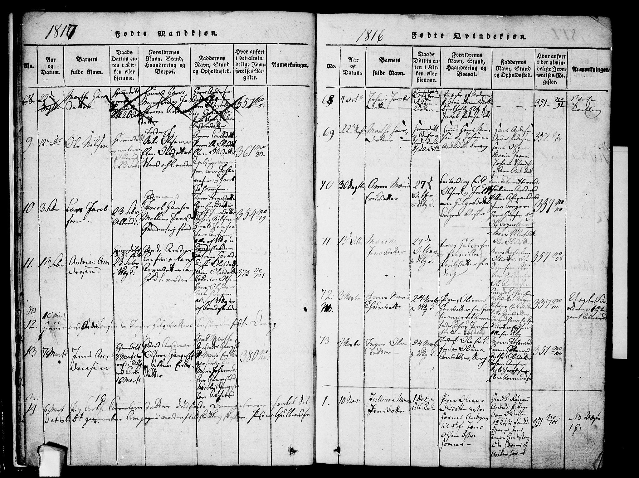 Skjeberg prestekontor Kirkebøker, SAO/A-10923/F/Fa/L0004: Parish register (official) no. I 4, 1815-1830, p. 17