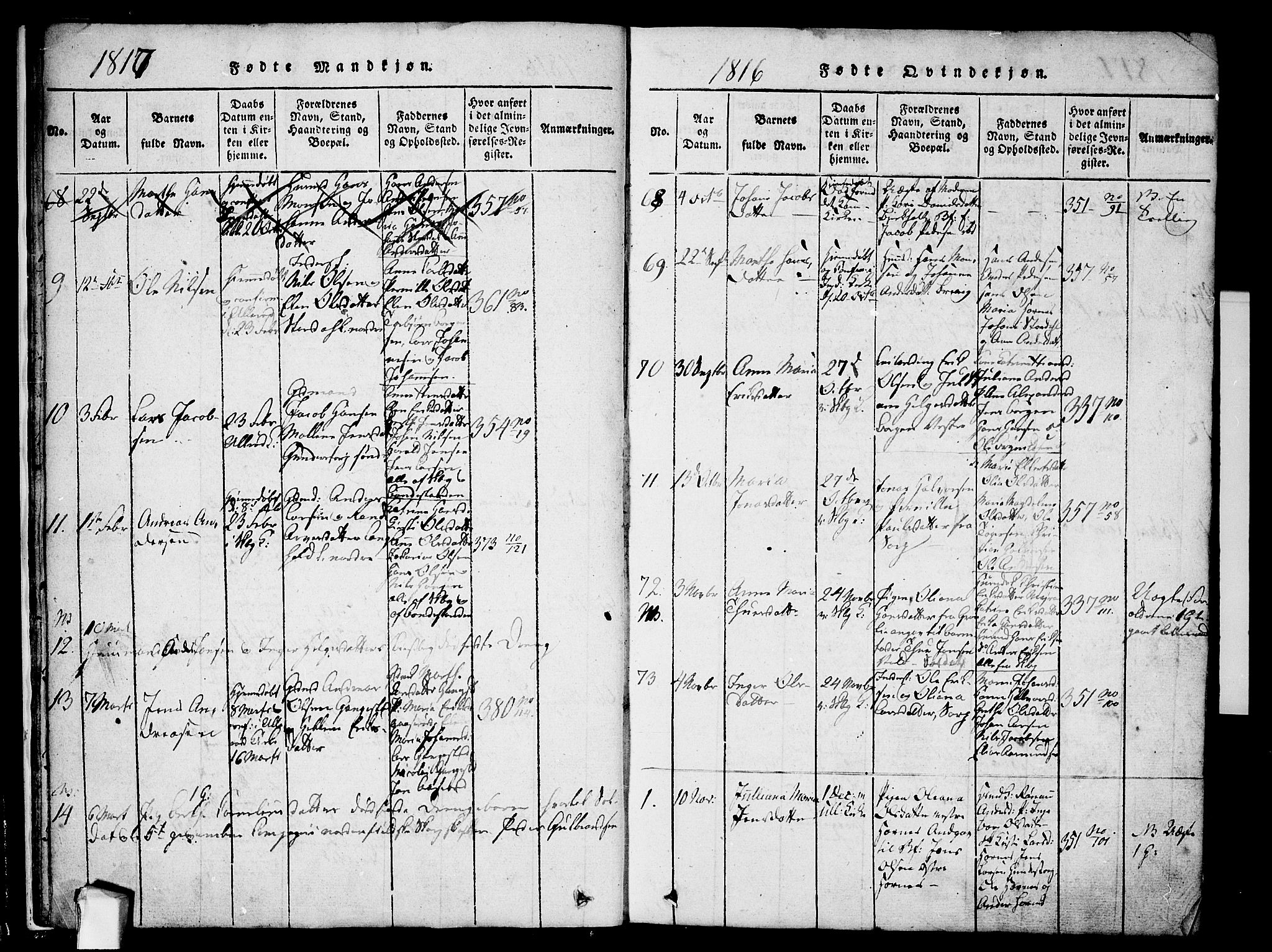 Skjeberg prestekontor Kirkebøker, AV/SAO-A-10923/F/Fa/L0004: Parish register (official) no. I 4, 1815-1830, p. 17