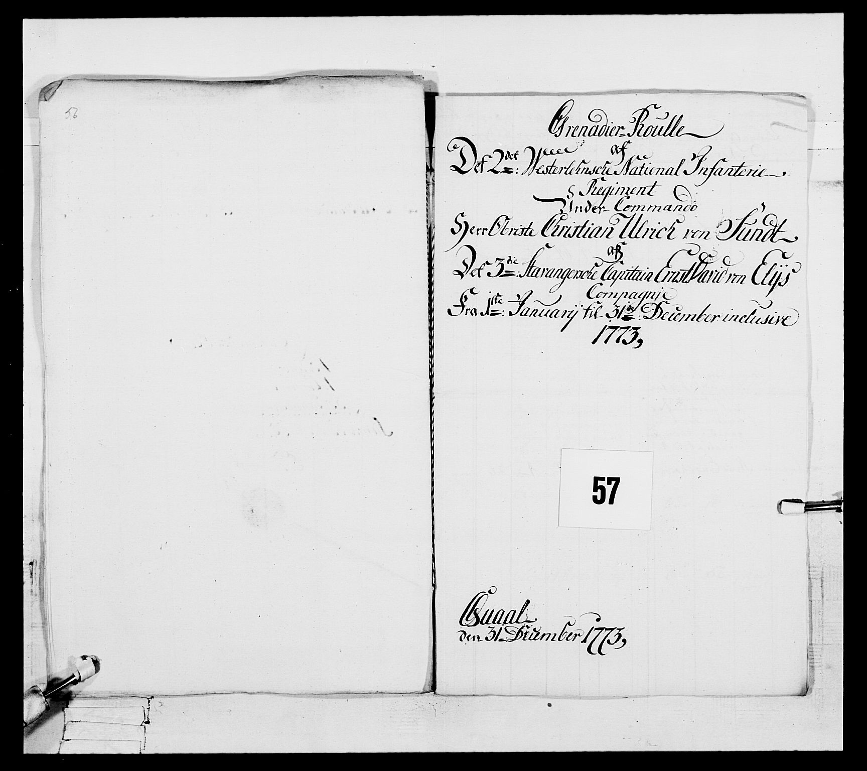 Generalitets- og kommissariatskollegiet, Det kongelige norske kommissariatskollegium, RA/EA-5420/E/Eh/L0105: 2. Vesterlenske nasjonale infanteriregiment, 1766-1773, p. 289