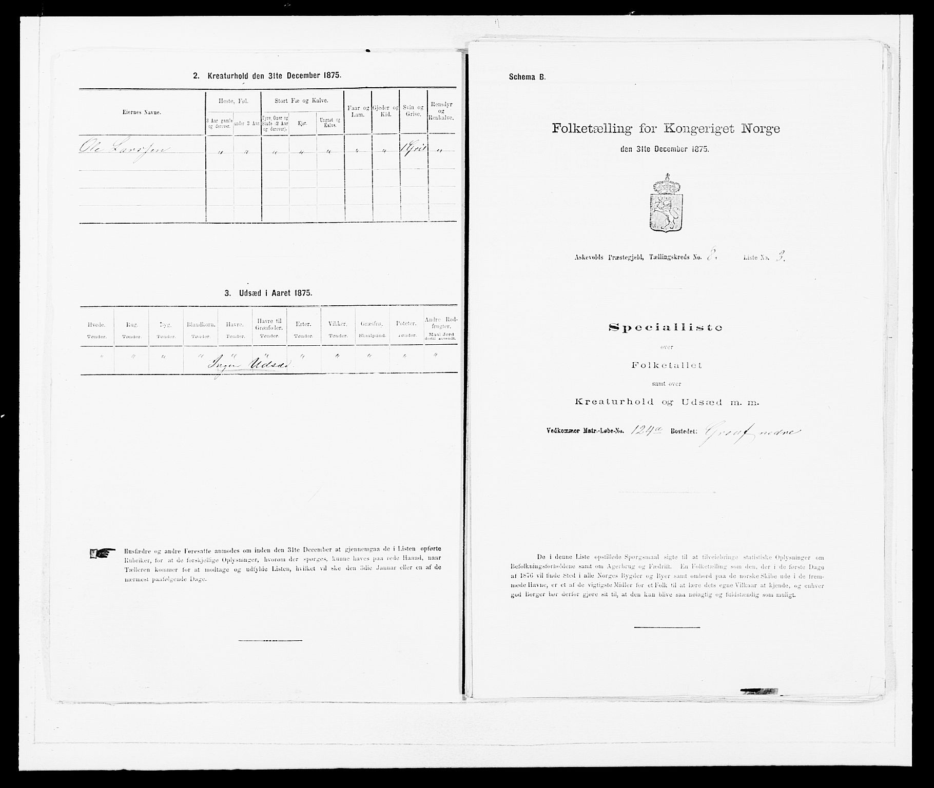 SAB, 1875 census for 1428P Askvoll, 1875, p. 701