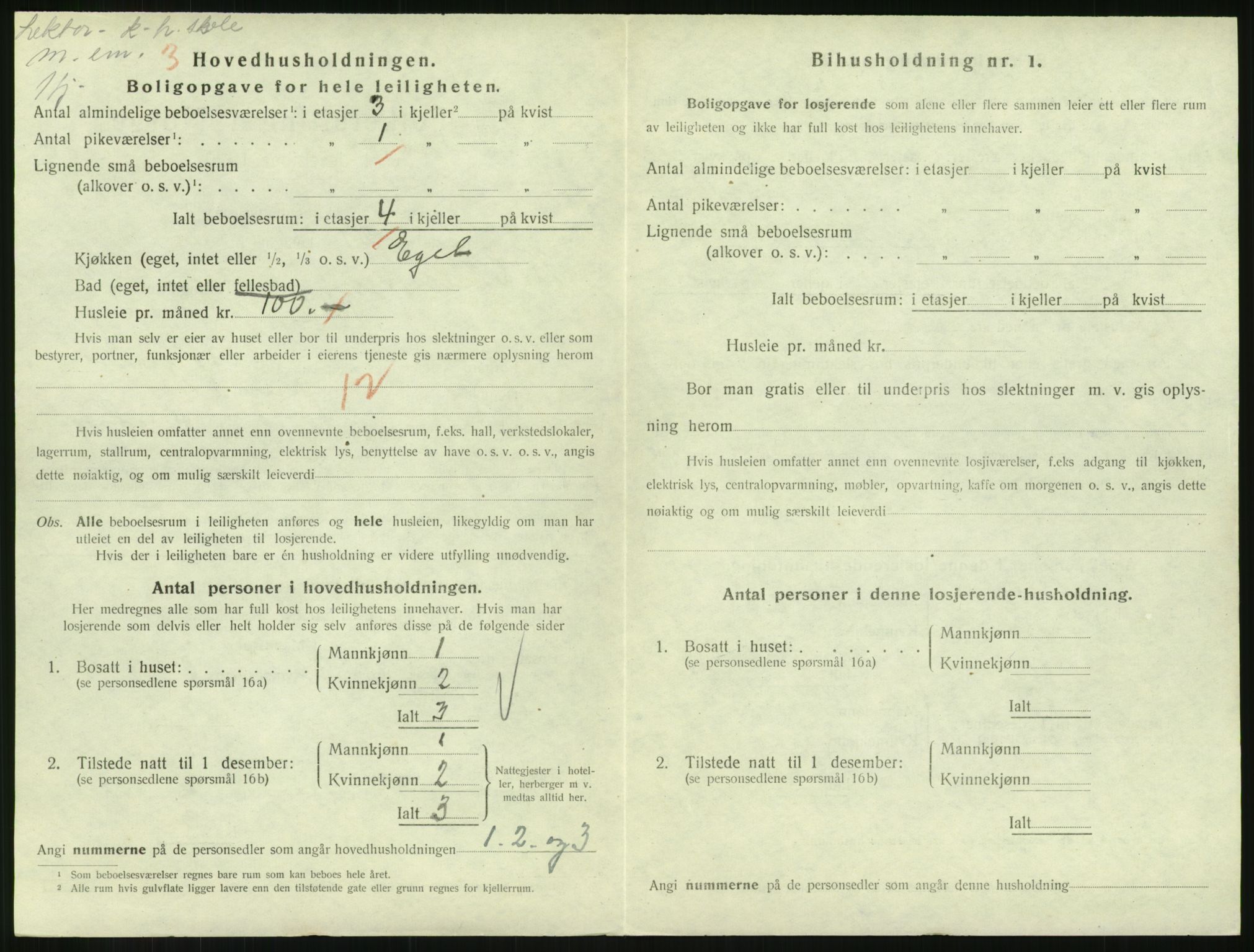 SAH, 1920 census for Lillehammer, 1920, p. 1611