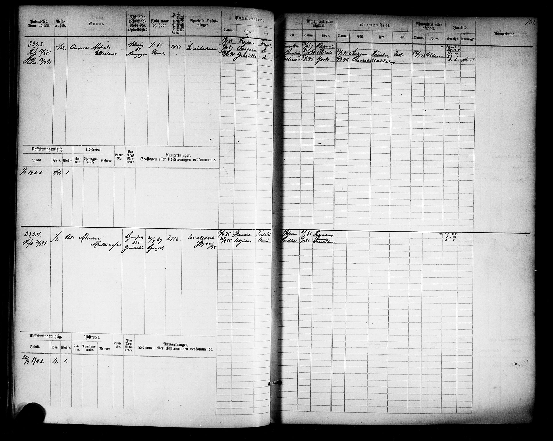 Farsund mønstringskrets, AV/SAK-2031-0017/F/Fb/L0019: Hovedrulle nr 3067-3832, Z-11, 1882-1922, p. 134