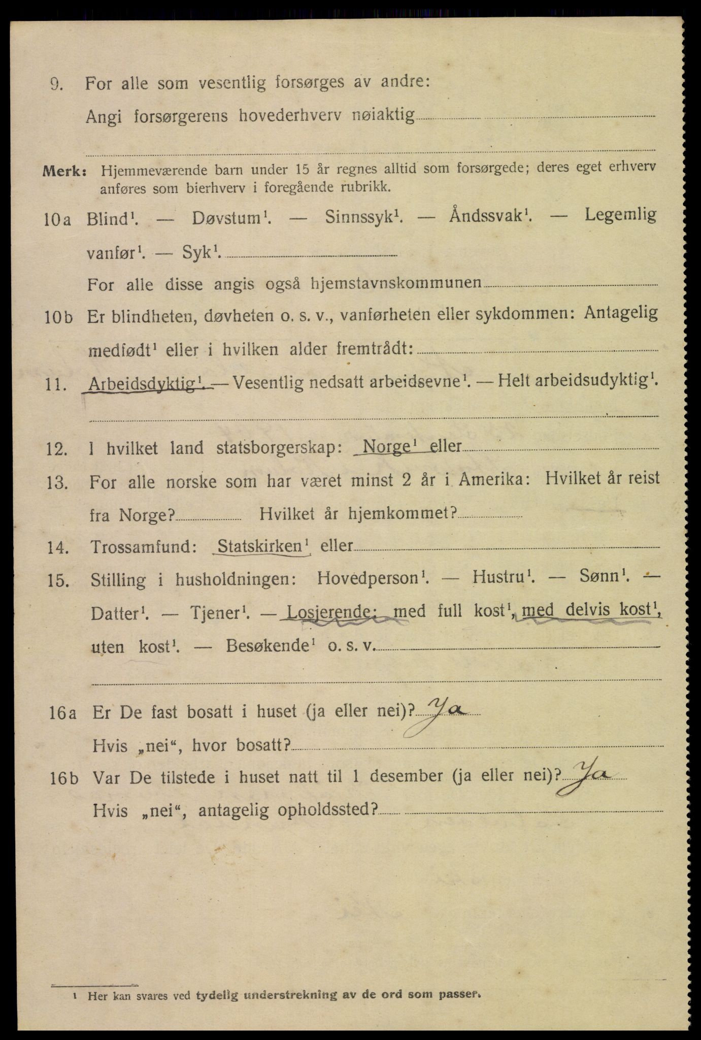 SAK, 1920 census for Mandal, 1920, p. 7306
