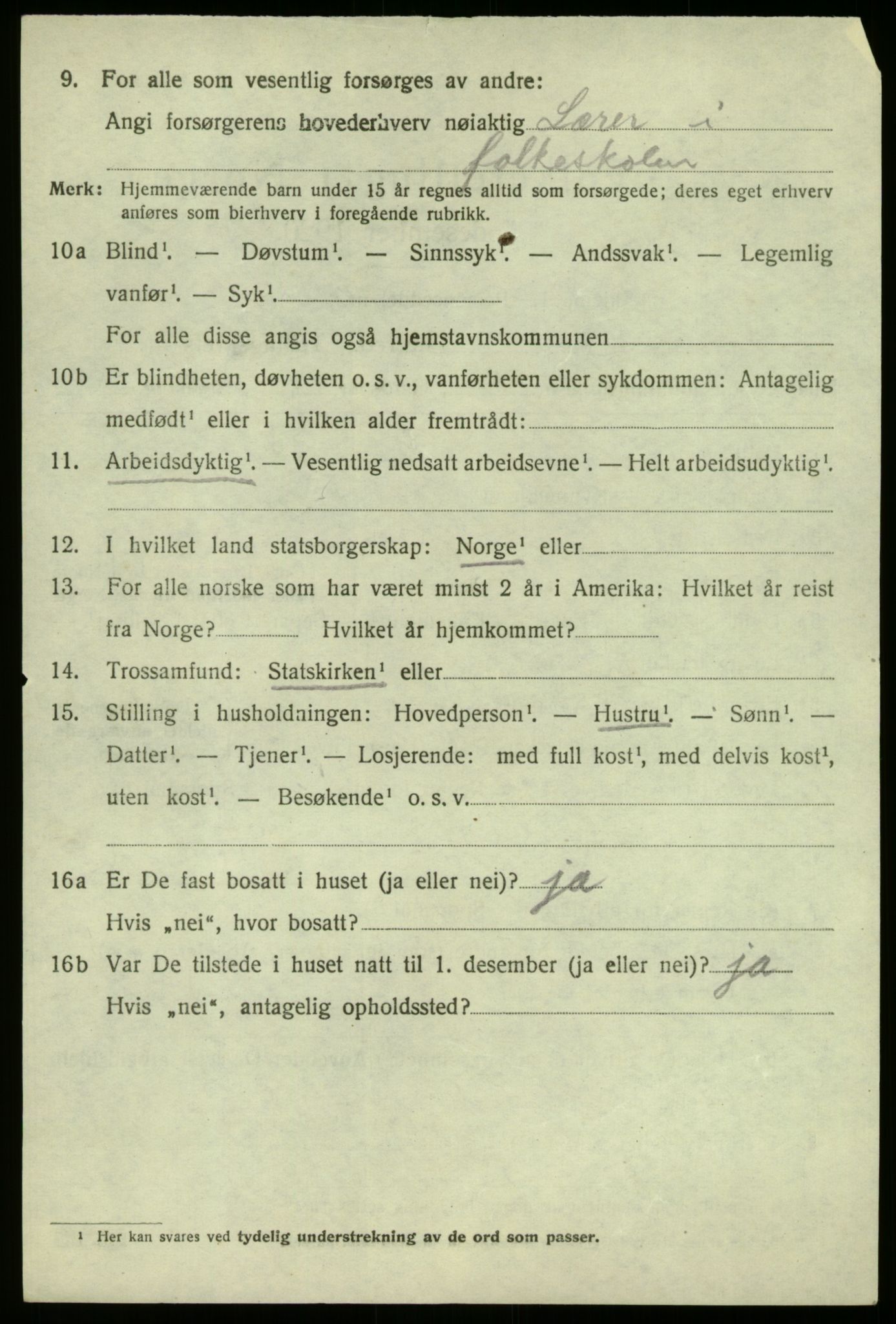 SAB, 1920 census for Vik, 1920, p. 6108