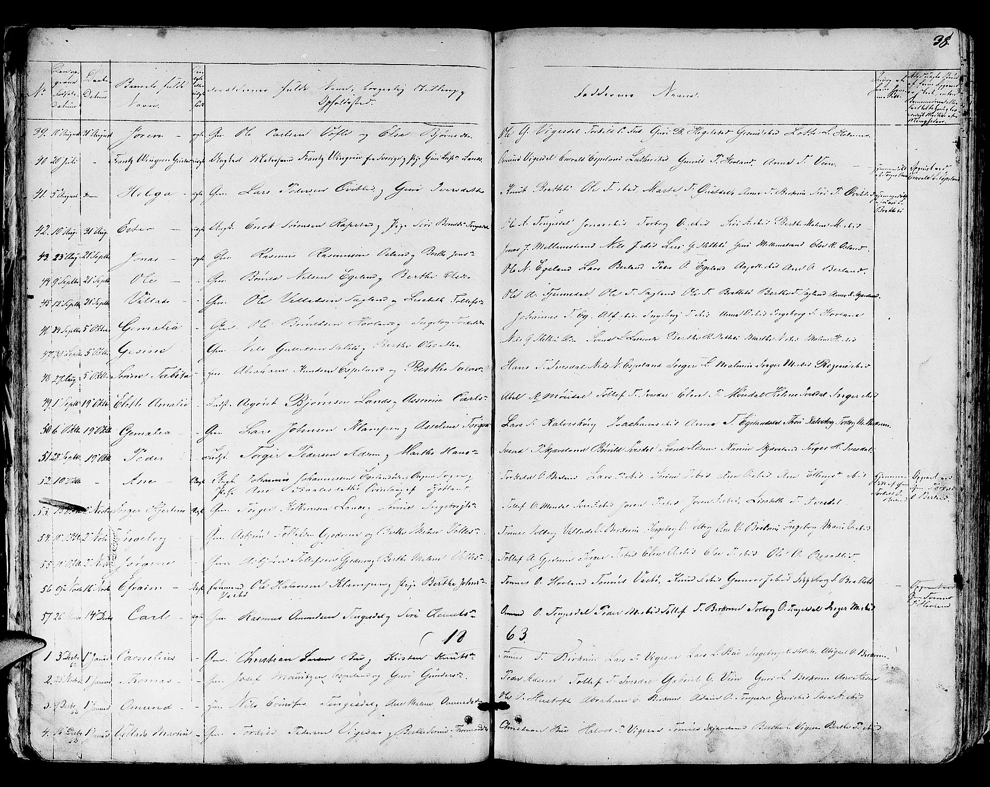 Helleland sokneprestkontor, AV/SAST-A-101810: Parish register (copy) no. B 3, 1847-1886, p. 38