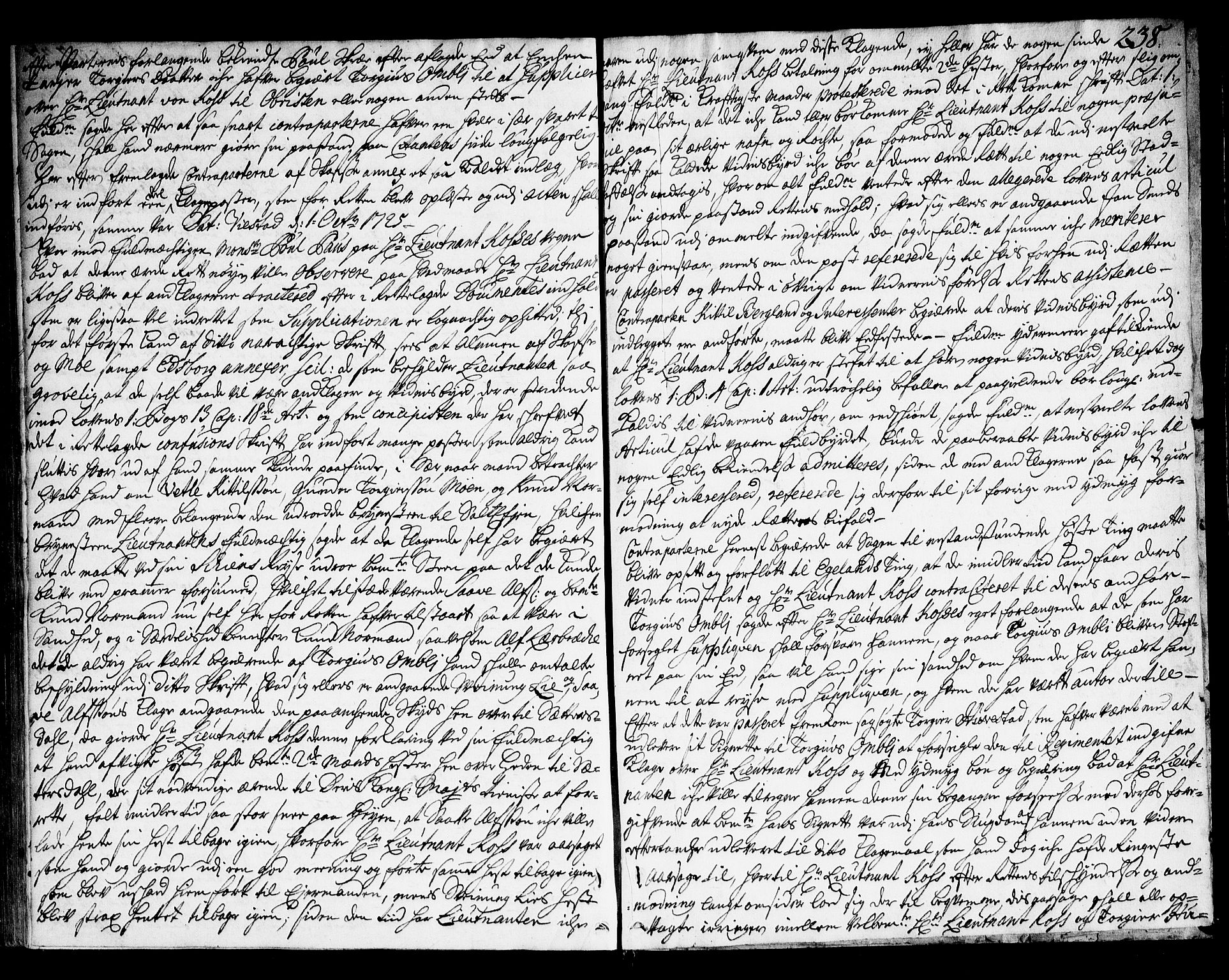 Vest-Telemark sorenskriveri, AV/SAKO-A-134/F/Fa/L0023: Tingbok, 1722-1725, p. 238