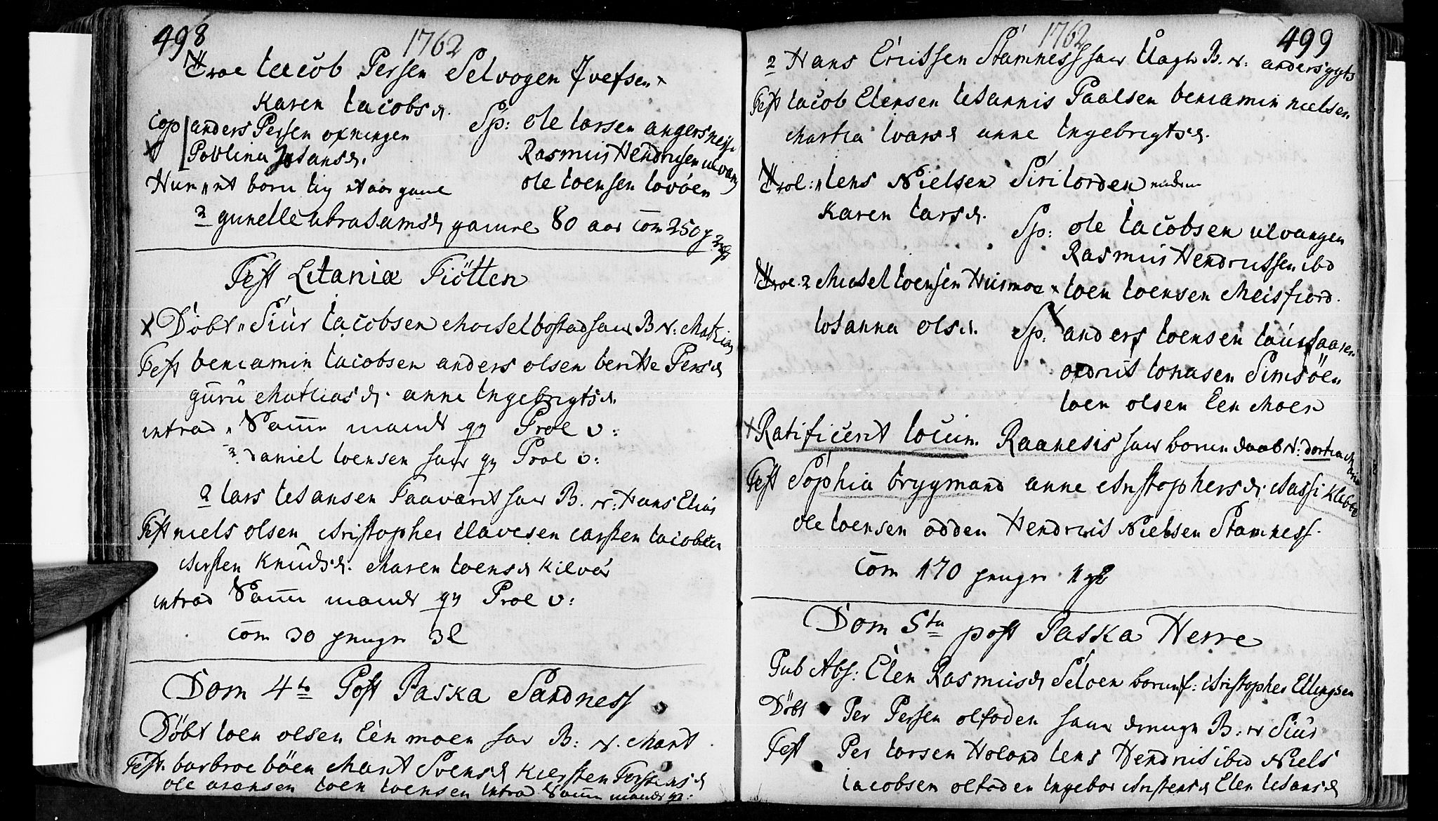 Ministerialprotokoller, klokkerbøker og fødselsregistre - Nordland, SAT/A-1459/830/L0434: Parish register (official) no. 830A03, 1737-1767, p. 498-499