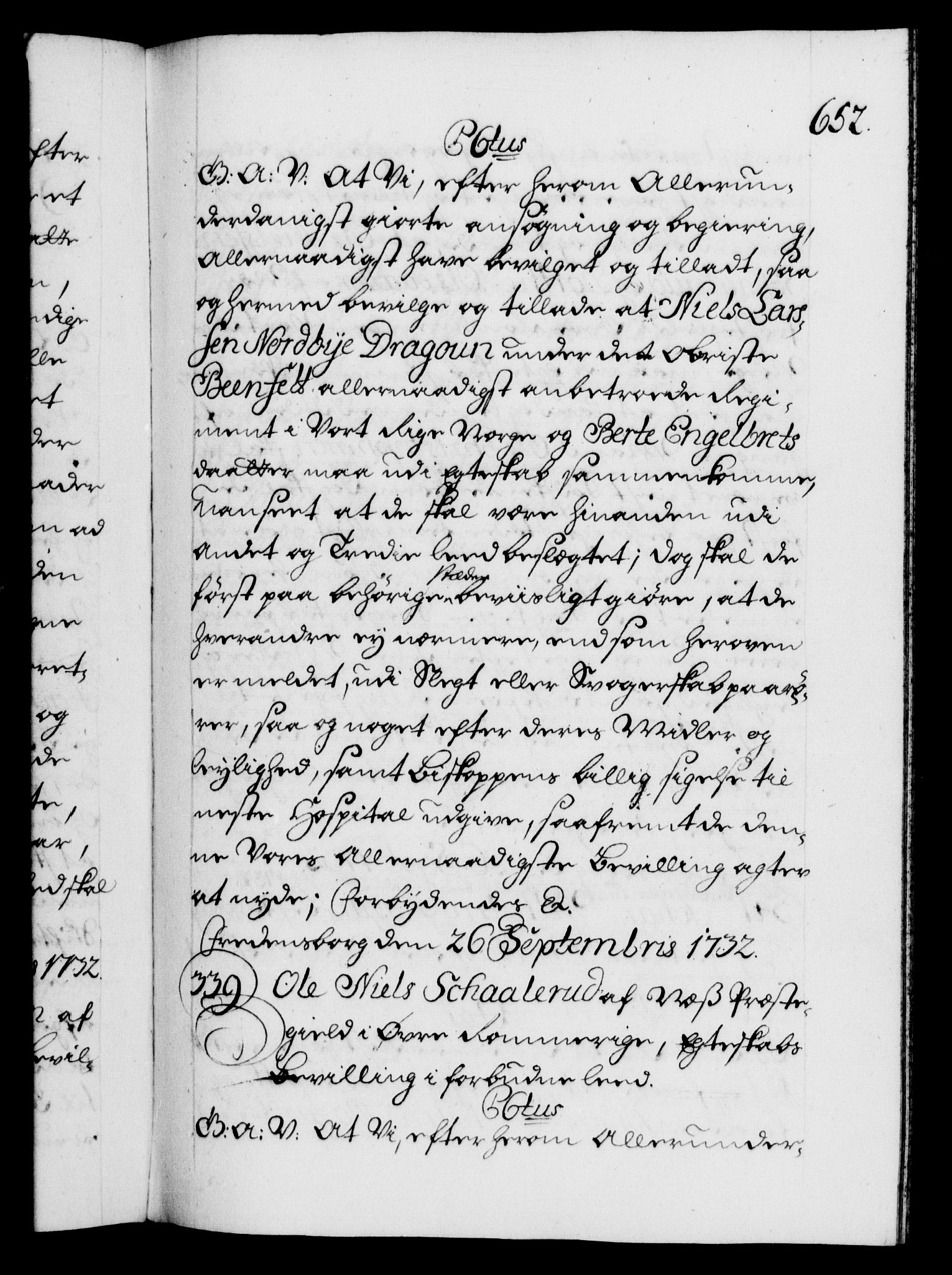 Danske Kanselli 1572-1799, AV/RA-EA-3023/F/Fc/Fca/Fcaa/L0027: Norske registre, 1730-1732, p. 652a