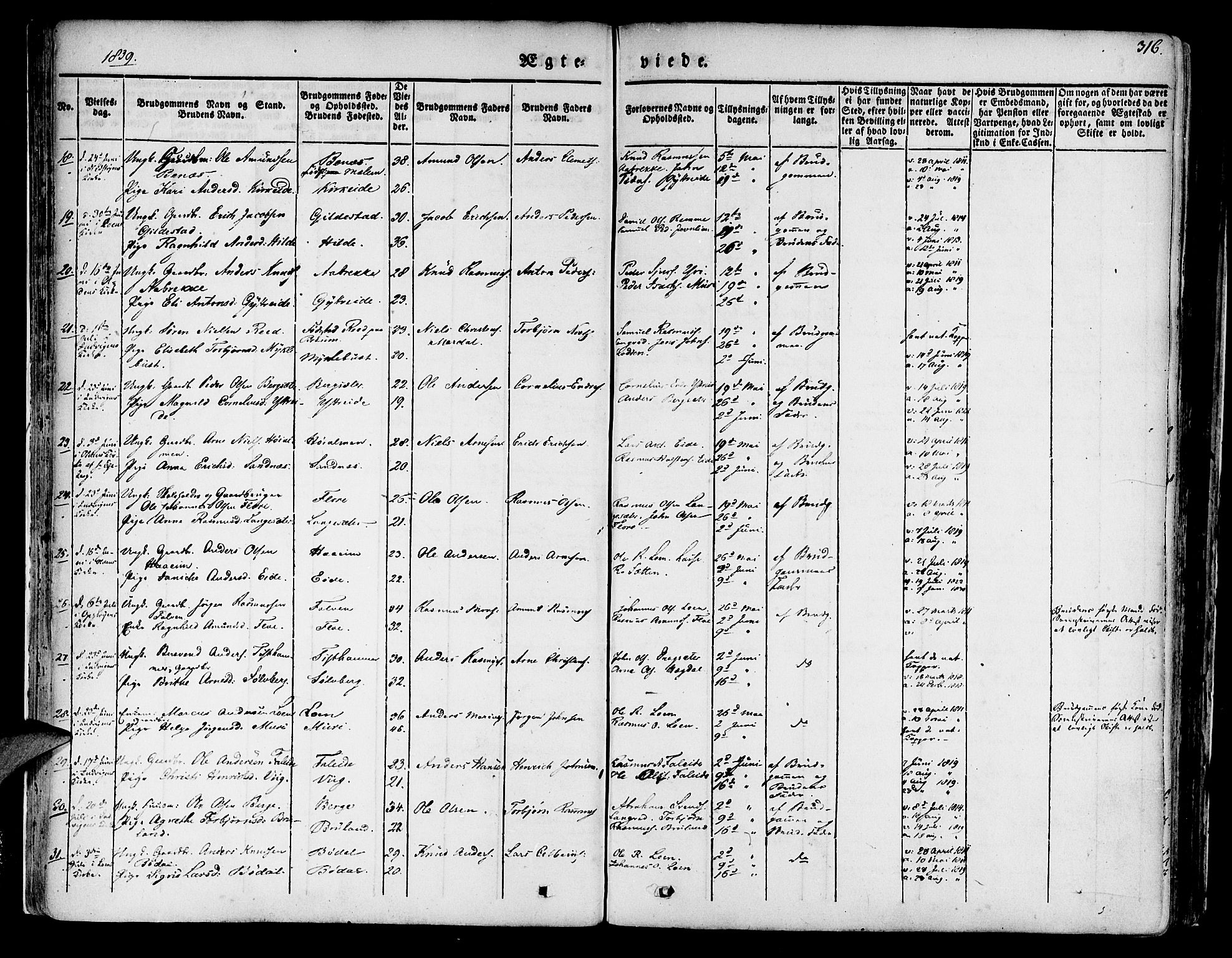 Innvik sokneprestembete, AV/SAB-A-80501: Parish register (official) no. A 4II, 1832-1846, p. 316