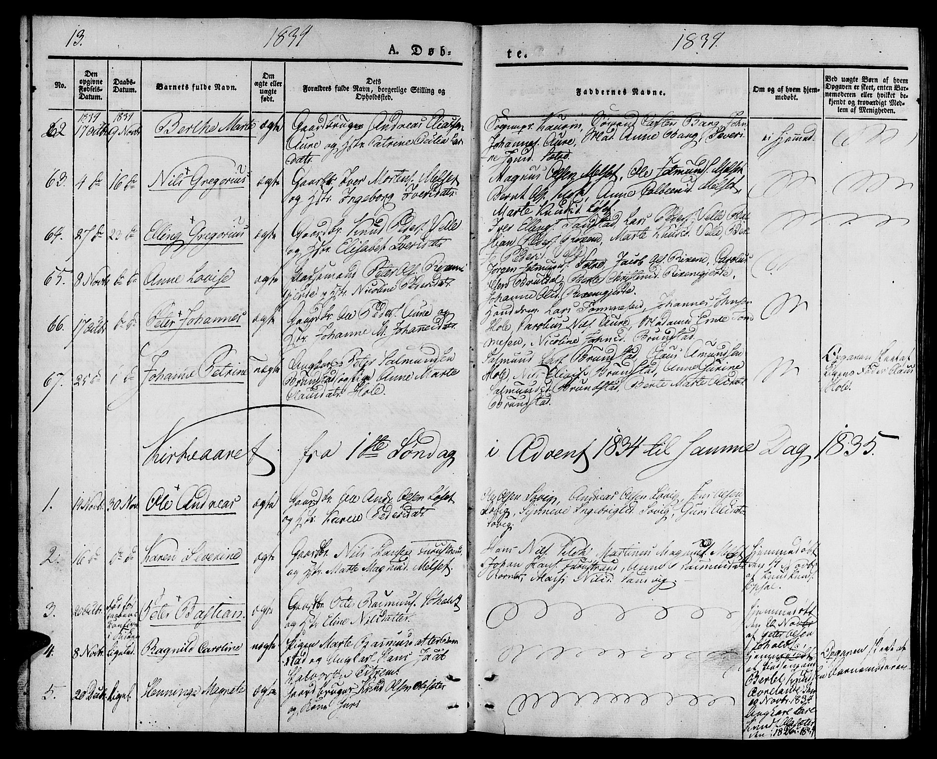 Ministerialprotokoller, klokkerbøker og fødselsregistre - Møre og Romsdal, SAT/A-1454/522/L0311: Parish register (official) no. 522A06, 1832-1842, p. 13