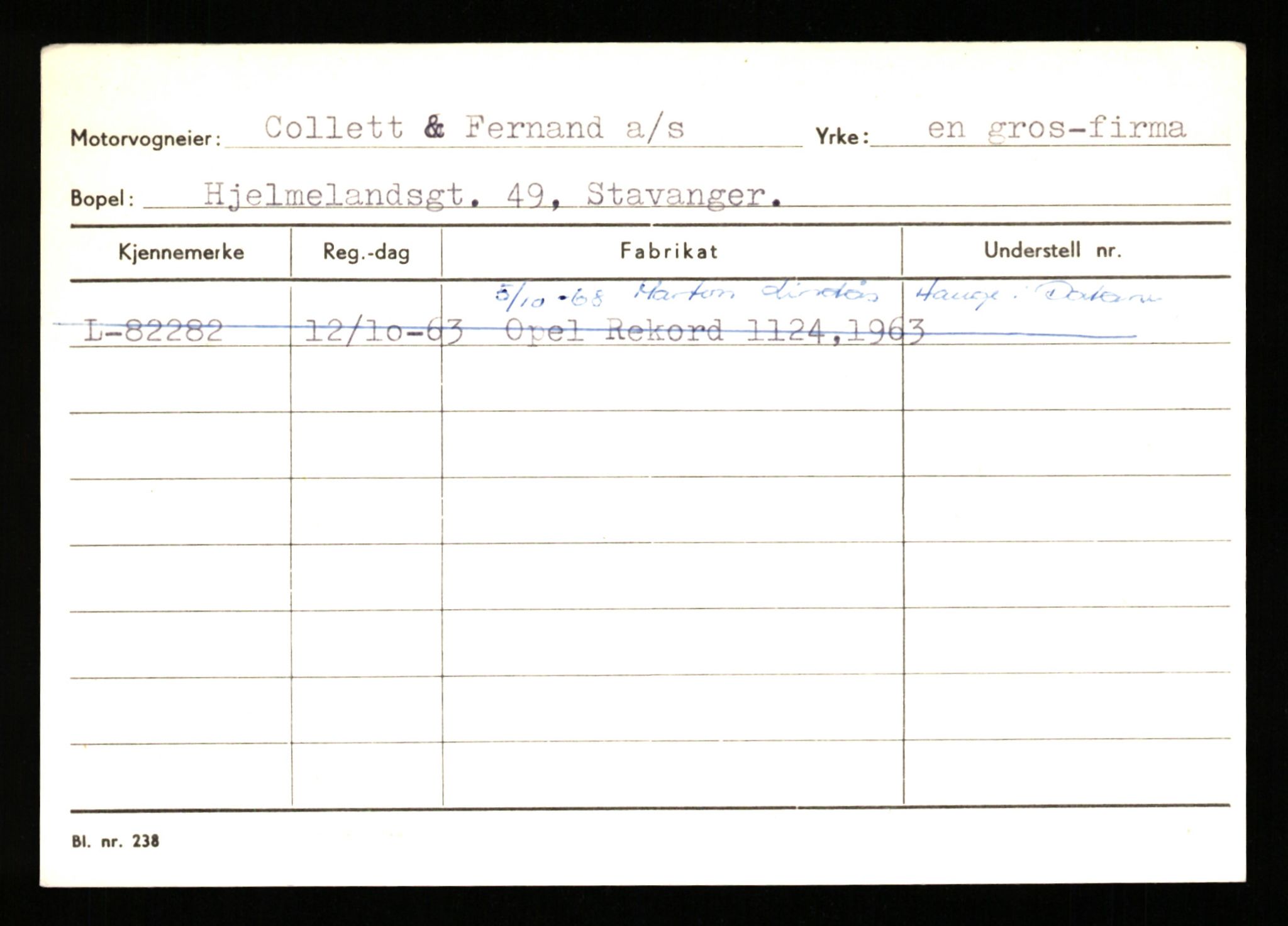 Stavanger trafikkstasjon, SAST/A-101942/0/H/L0005: Bue - Dahlstrøm, 1930-1971, p. 2209