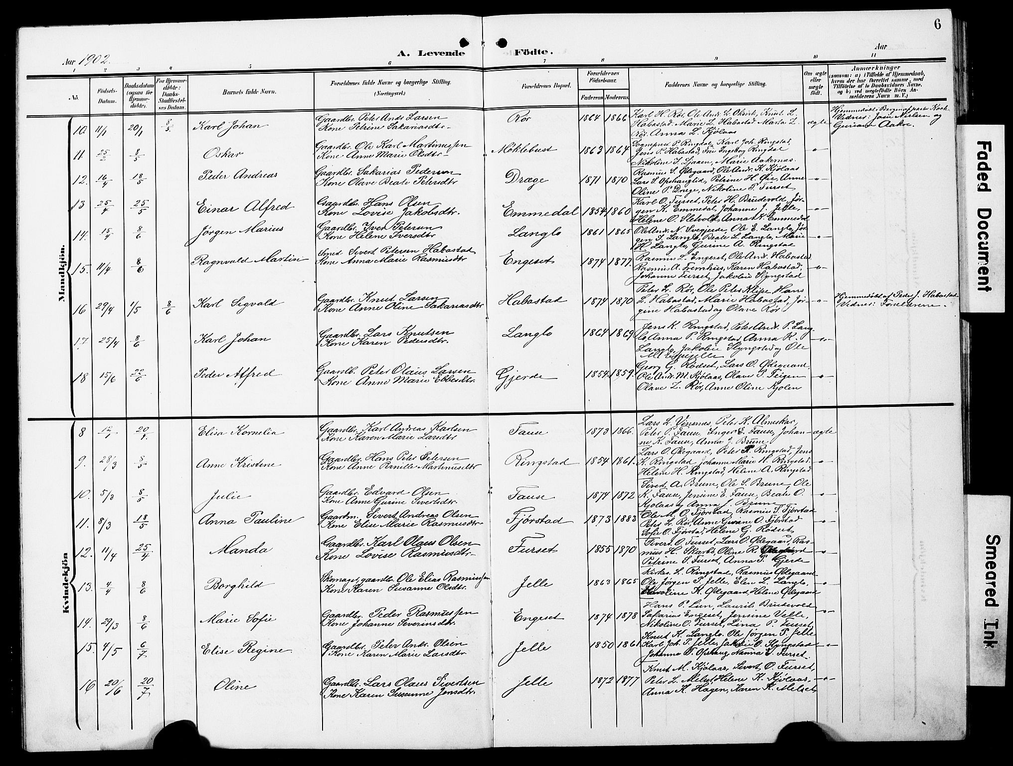 Ministerialprotokoller, klokkerbøker og fødselsregistre - Møre og Romsdal, AV/SAT-A-1454/520/L0293: Parish register (copy) no. 520C05, 1902-1923, p. 6