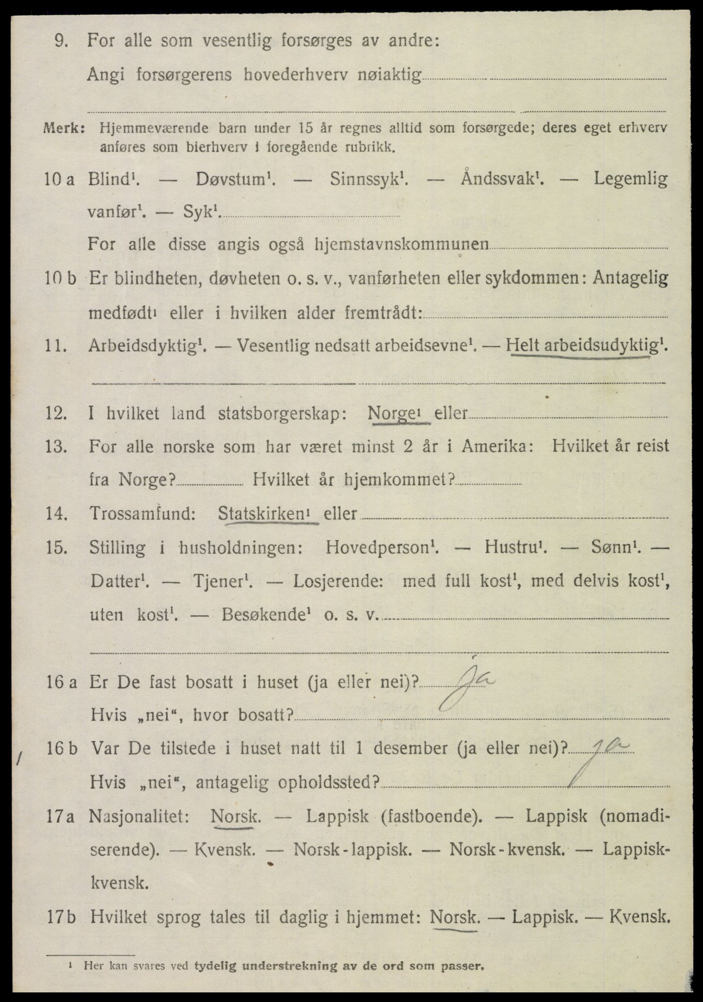 SAT, 1920 census for Klinga, 1920, p. 2404