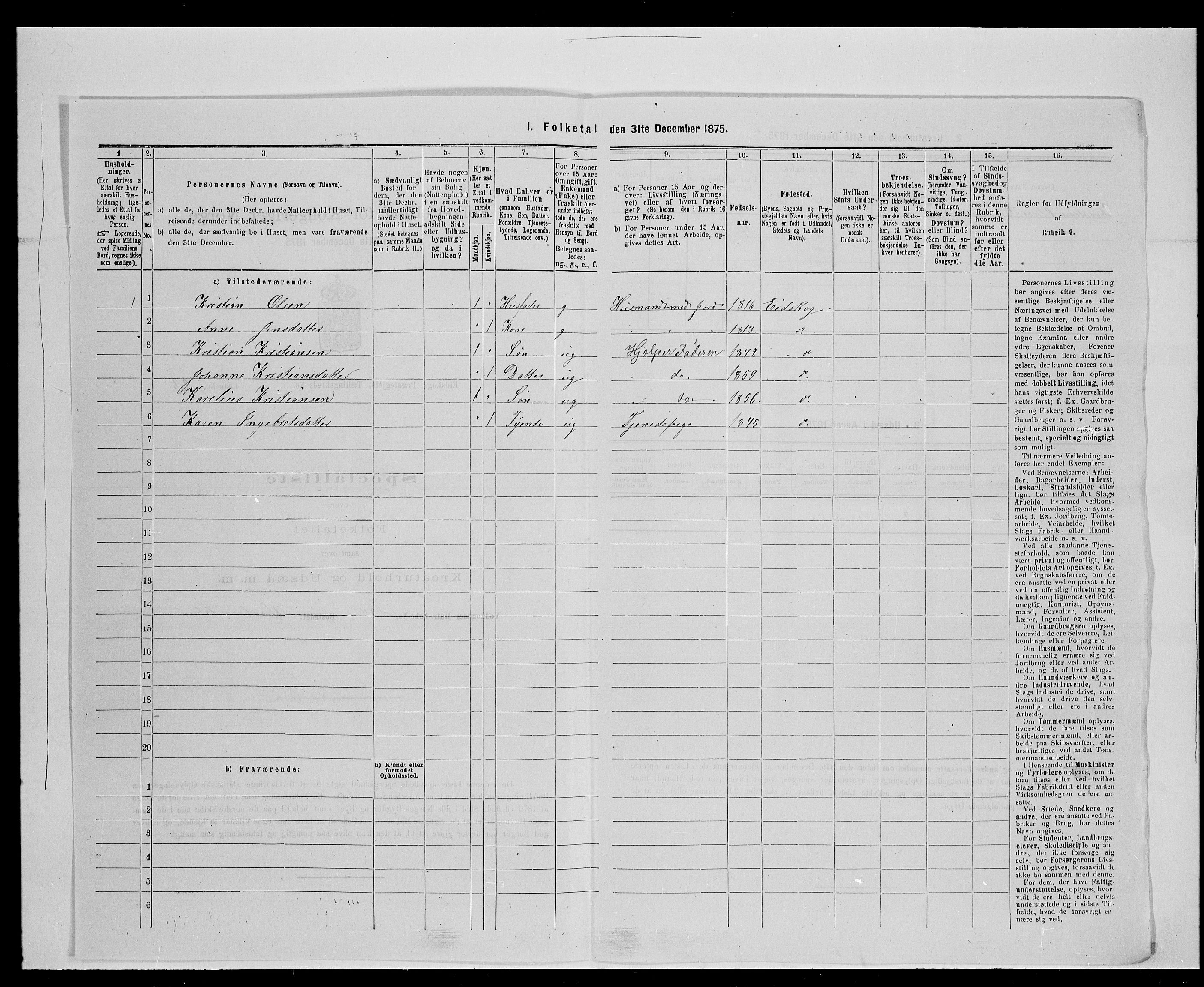 SAH, 1875 census for 0420P Eidskog, 1875, p. 1561