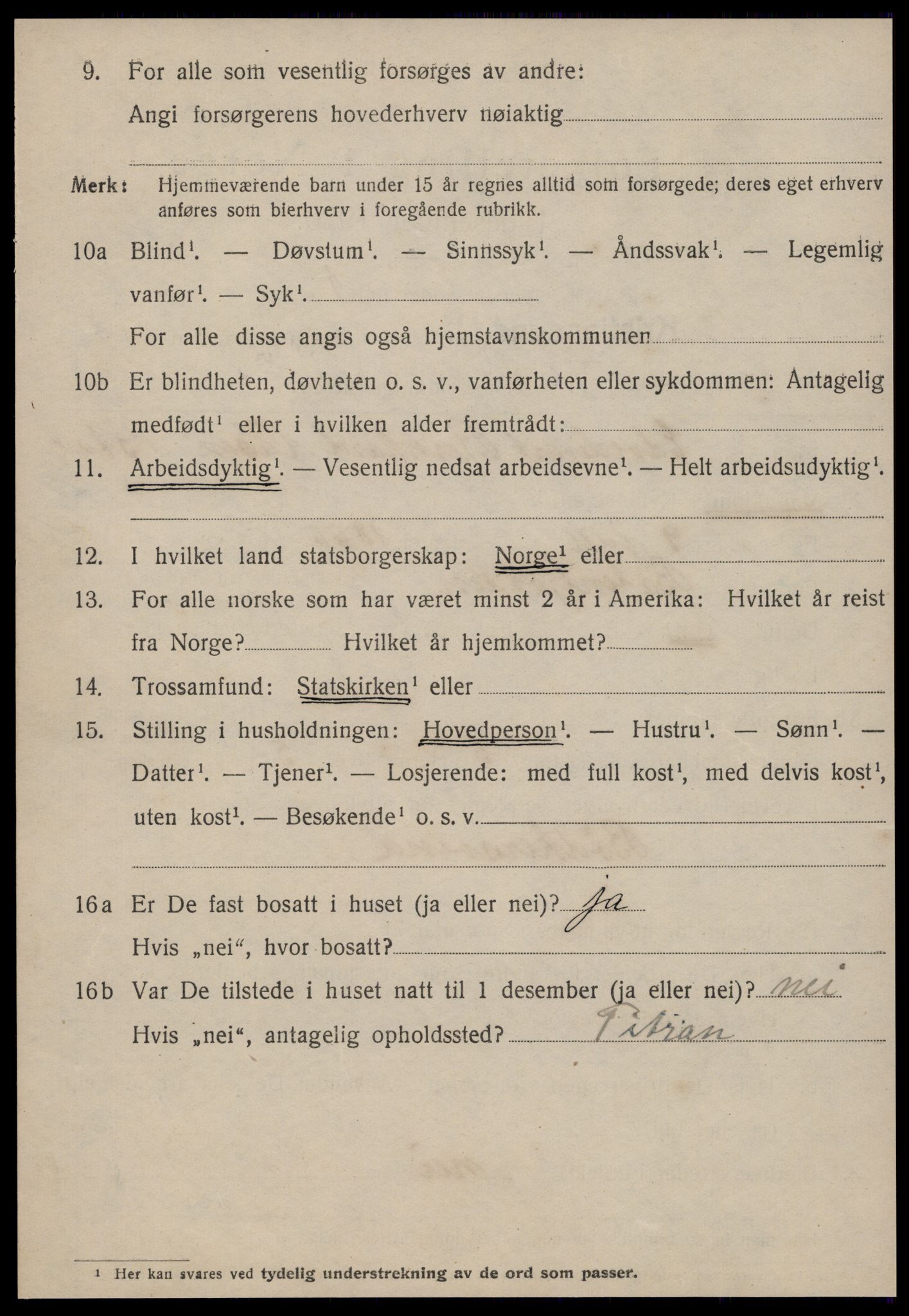 SAT, 1920 census for Kristiansund, 1920, p. 32716