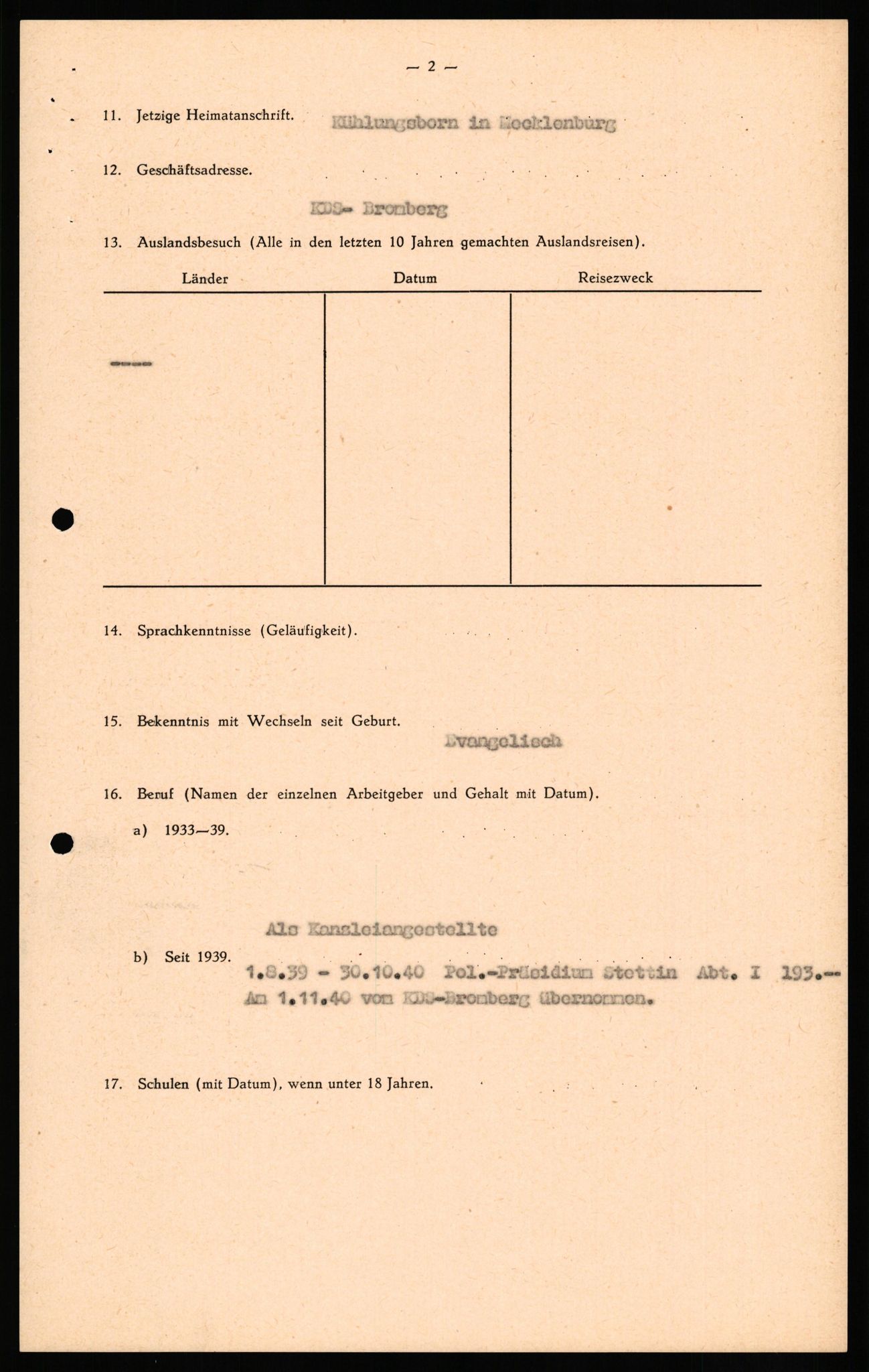 Forsvaret, Forsvarets overkommando II, AV/RA-RAFA-3915/D/Db/L0034: CI Questionaires. Tyske okkupasjonsstyrker i Norge. Tyskere., 1945-1946, p. 176