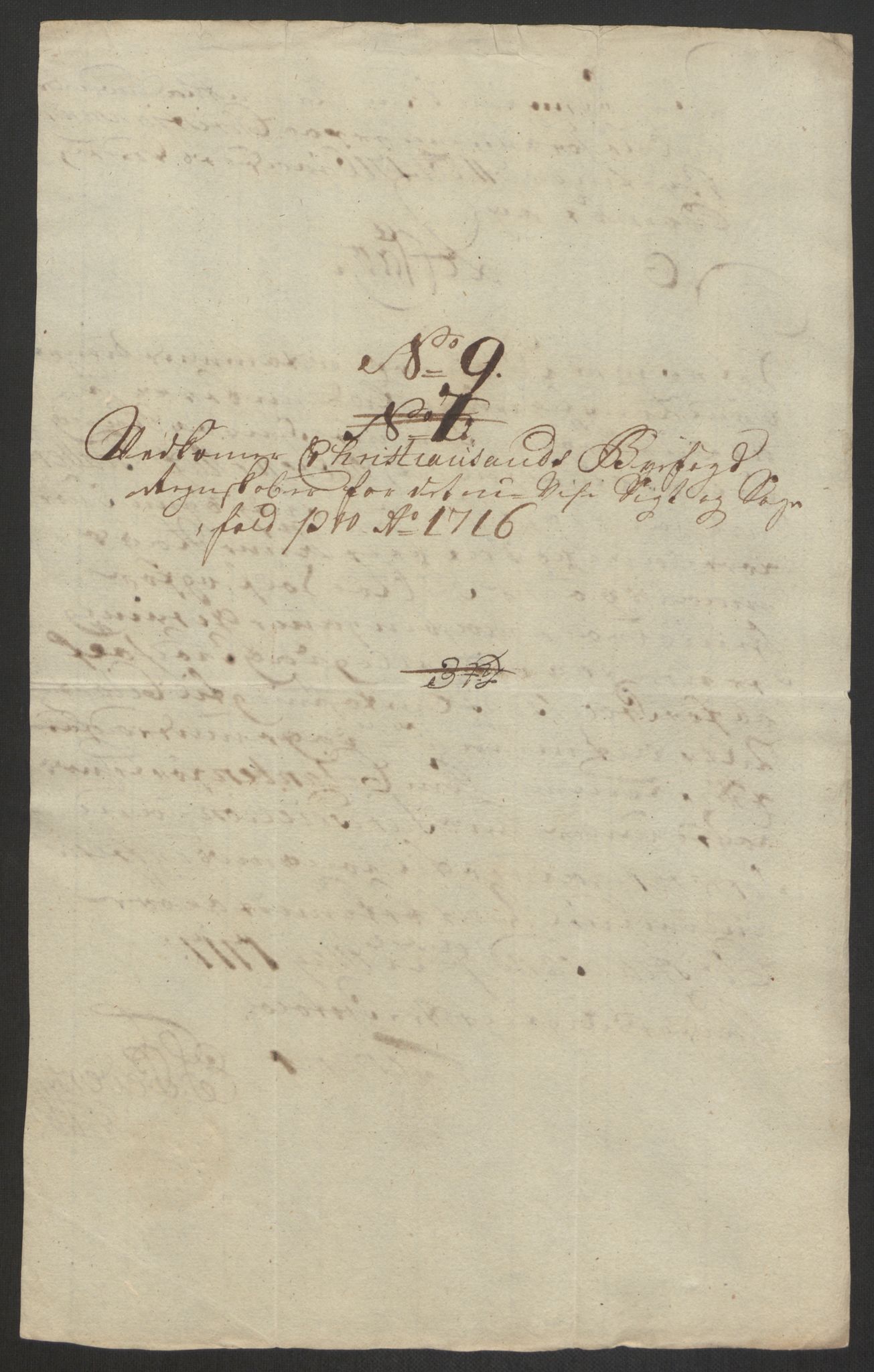 Rentekammeret inntil 1814, Reviderte regnskaper, Byregnskaper, RA/EA-4066/R/Rm/L0285: [M18] Sikt og sakefall, 1681-1718, p. 543