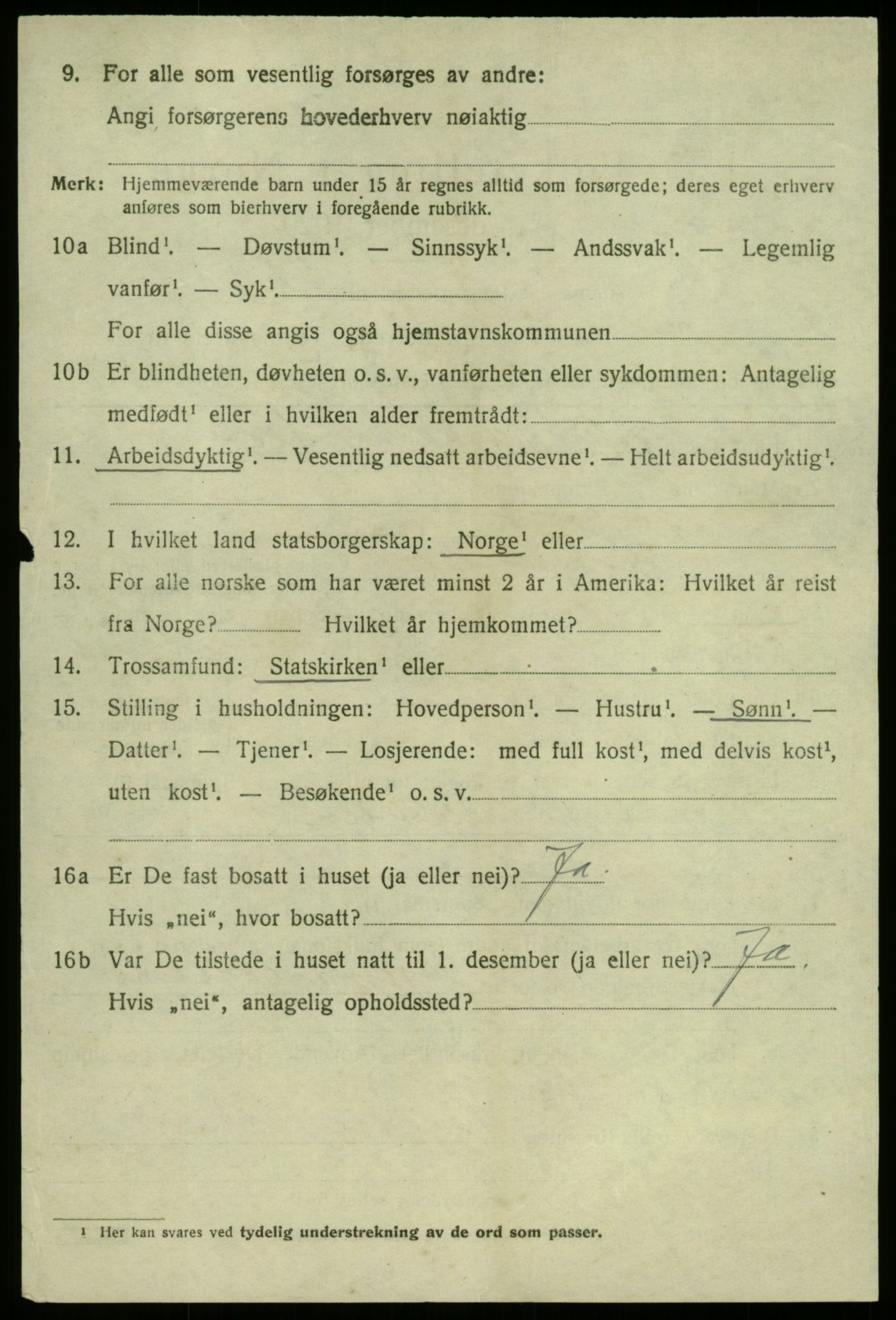 SAB, 1920 census for Vik, 1920, p. 7094