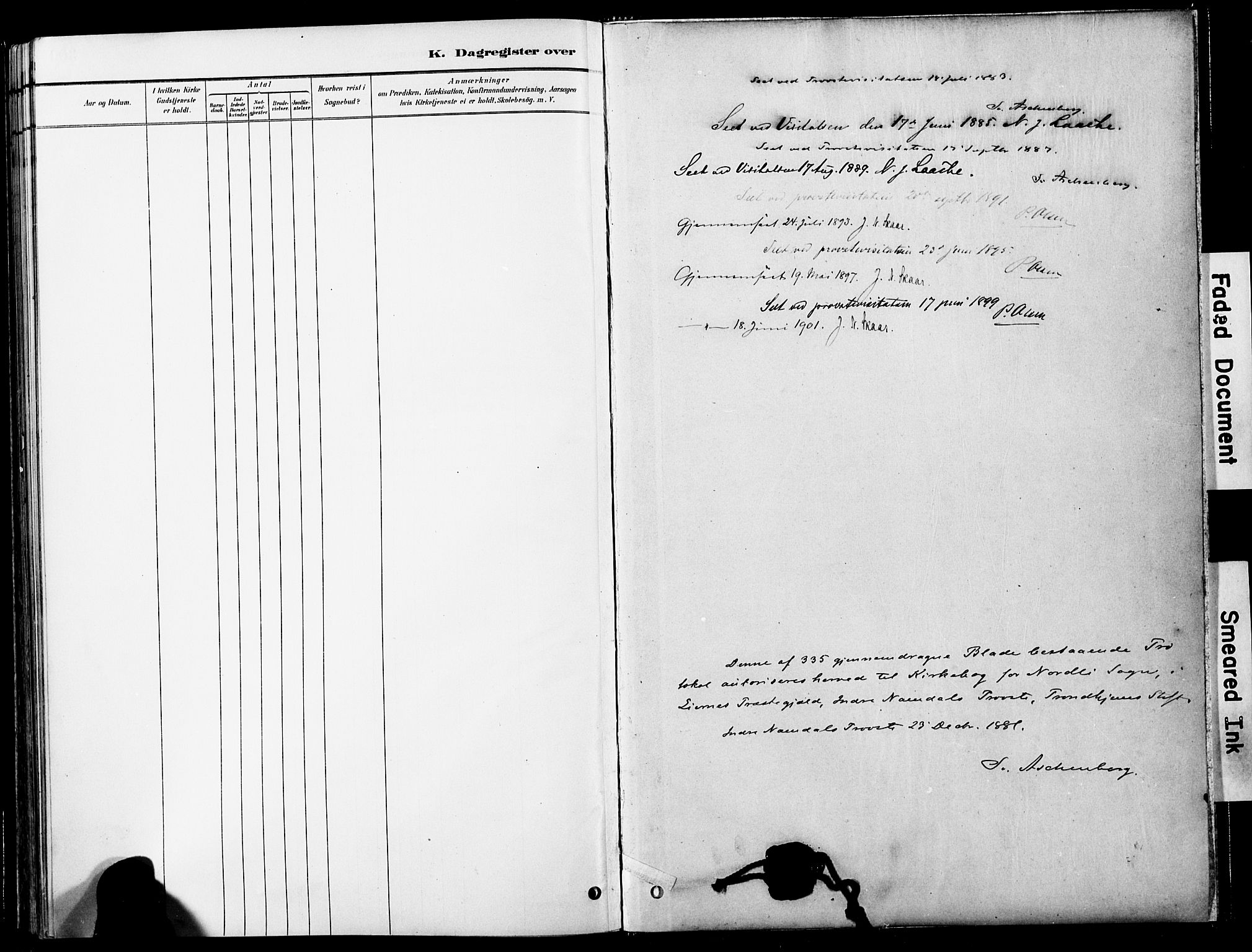 Ministerialprotokoller, klokkerbøker og fødselsregistre - Nord-Trøndelag, AV/SAT-A-1458/755/L0494: Parish register (official) no. 755A03, 1882-1902