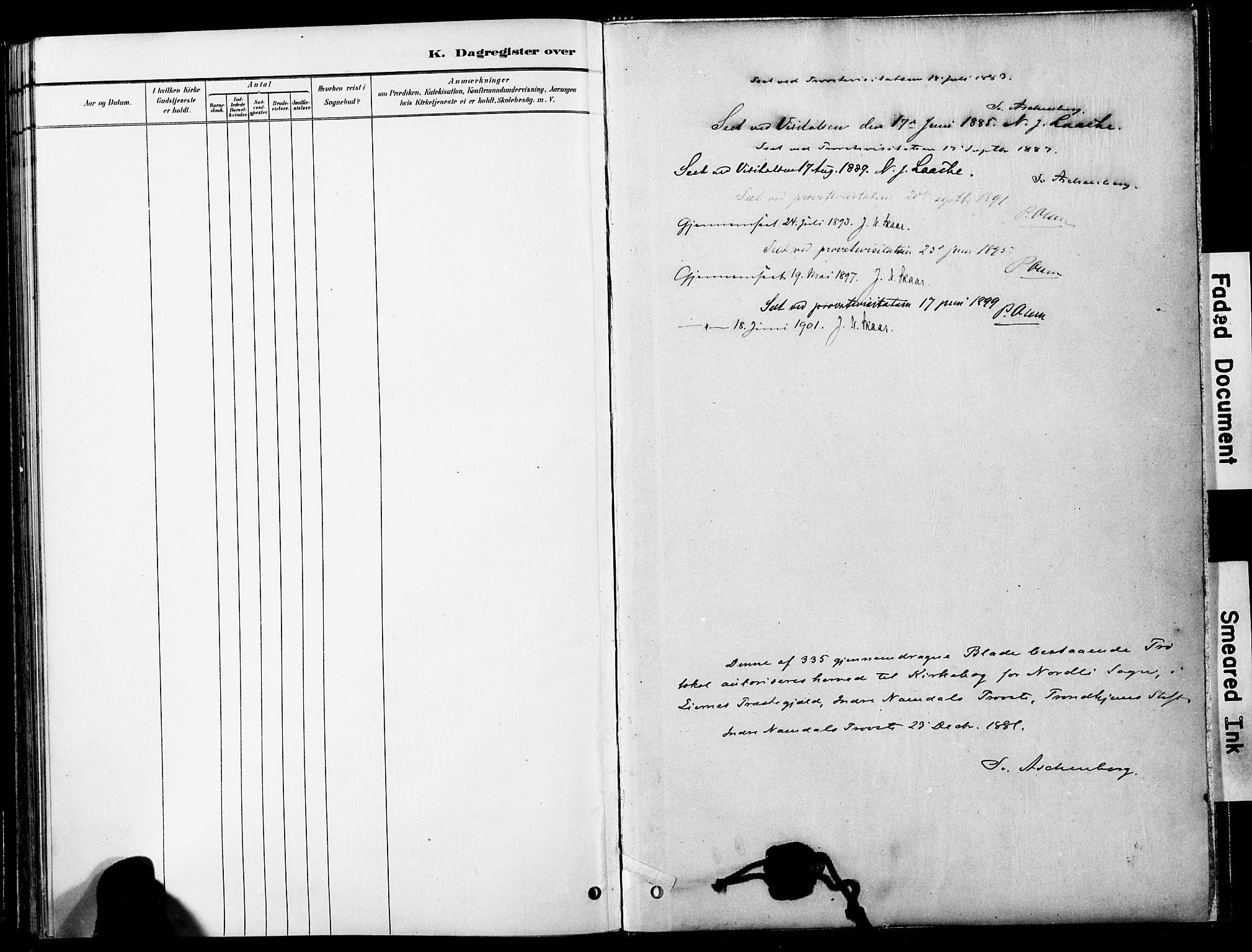 Ministerialprotokoller, klokkerbøker og fødselsregistre - Nord-Trøndelag, SAT/A-1458/755/L0494: Parish register (official) no. 755A03, 1882-1902