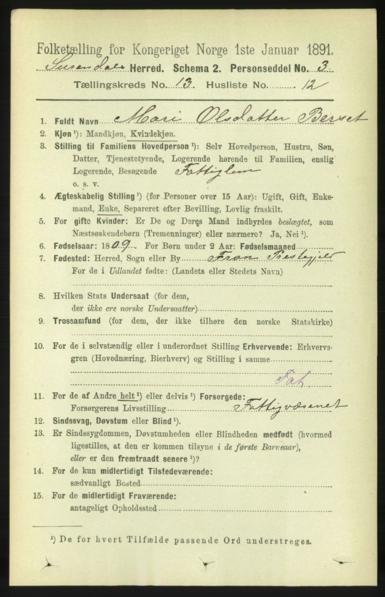 RA, 1891 census for 1566 Surnadal, 1891, p. 3242