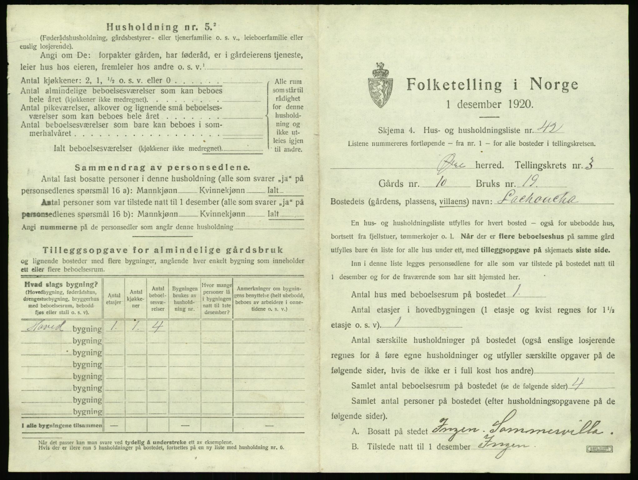 SAT, 1920 census for Øre, 1920, p. 283