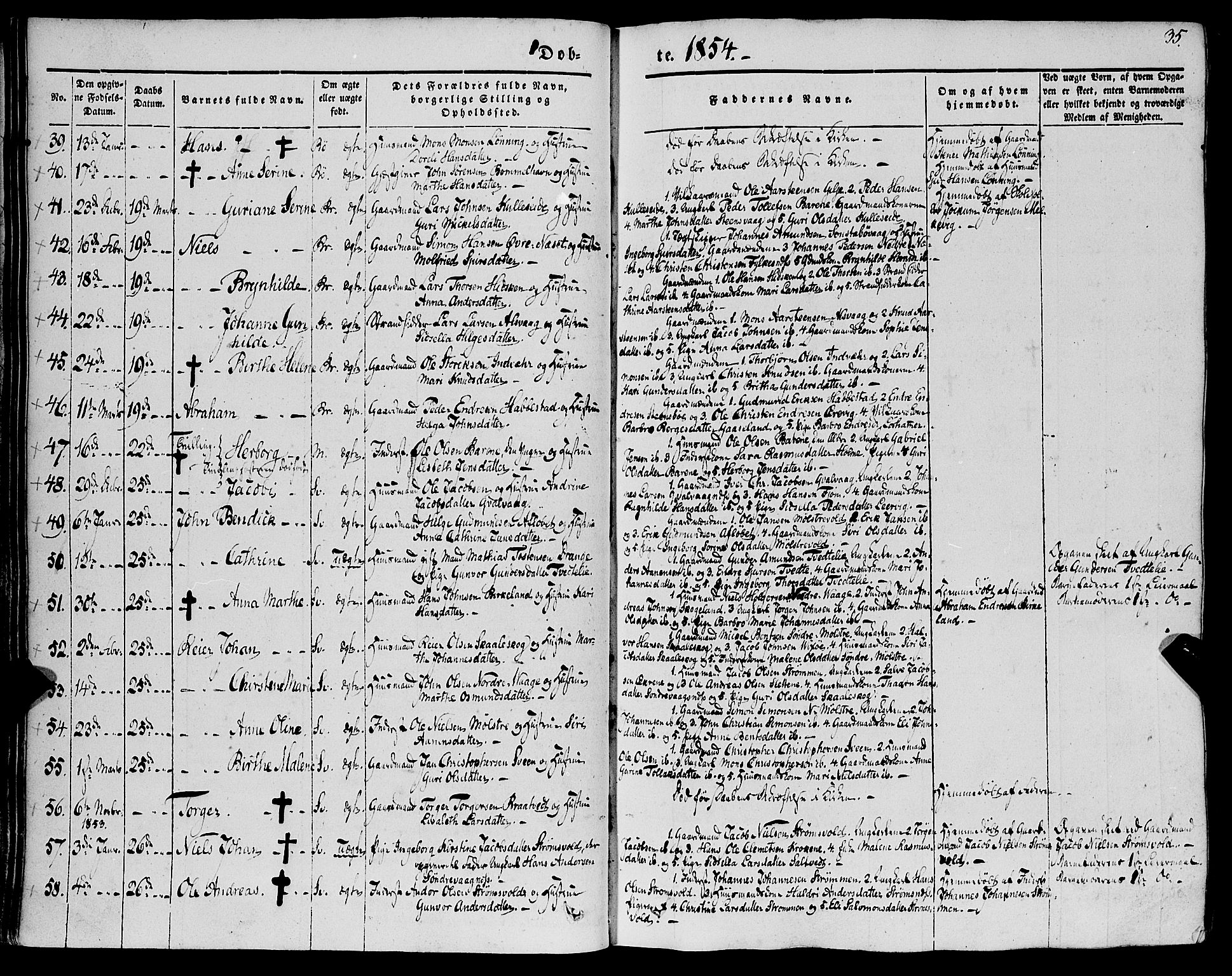 Finnås sokneprestembete, AV/SAB-A-99925/H/Ha/Haa/Haaa/L0007: Parish register (official) no. A 7, 1850-1862, p. 35