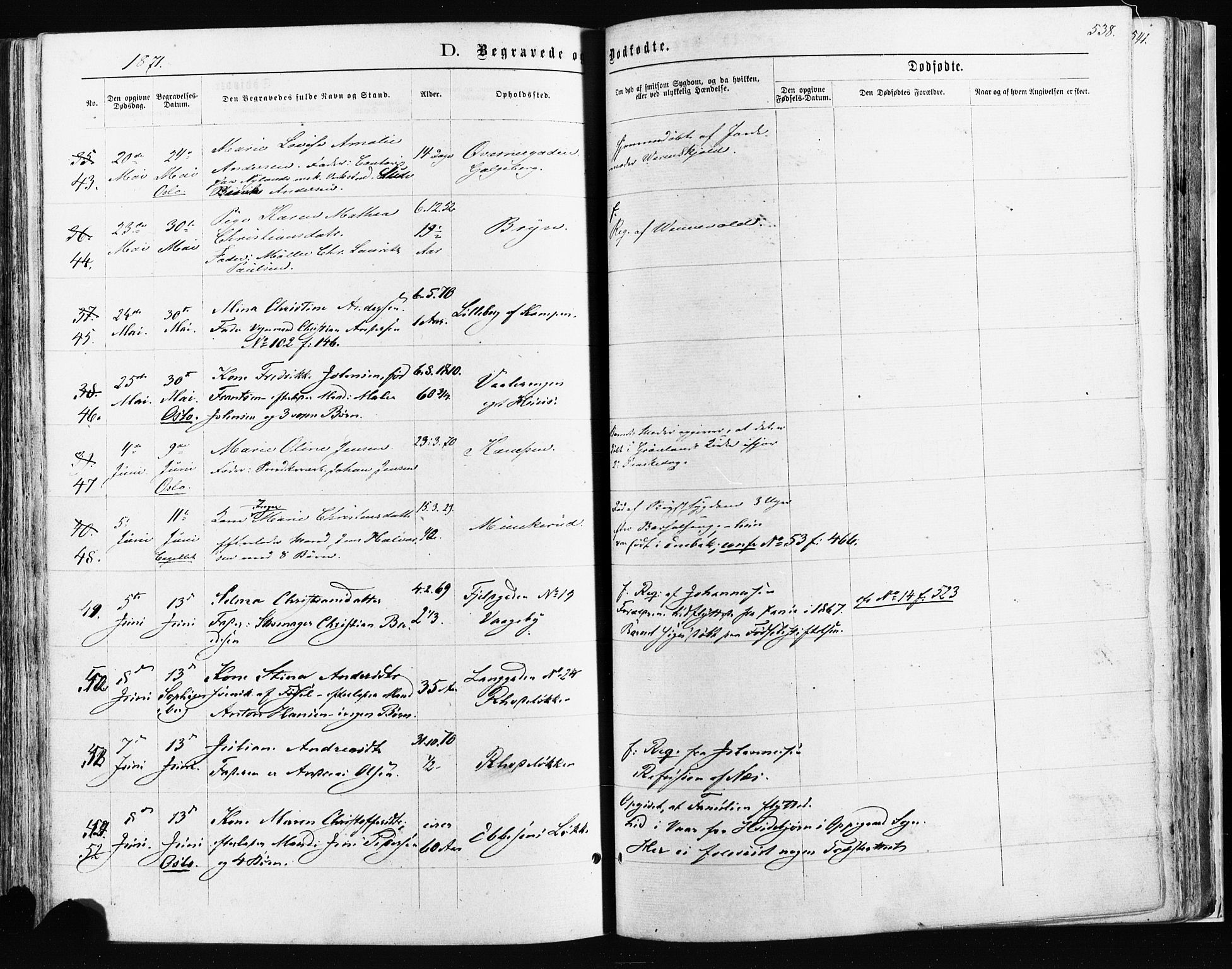 Østre Aker prestekontor Kirkebøker, AV/SAO-A-10840/F/Fa/L0003: Parish register (official) no. I 3, 1869-1875, p. 538