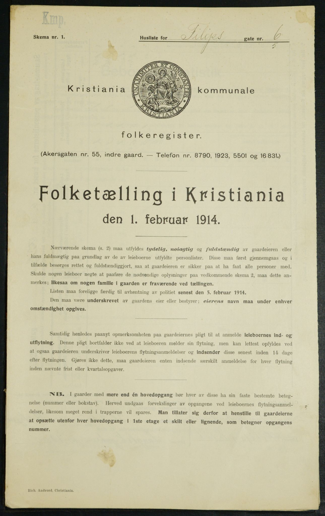 OBA, Municipal Census 1914 for Kristiania, 1914, p. 24393