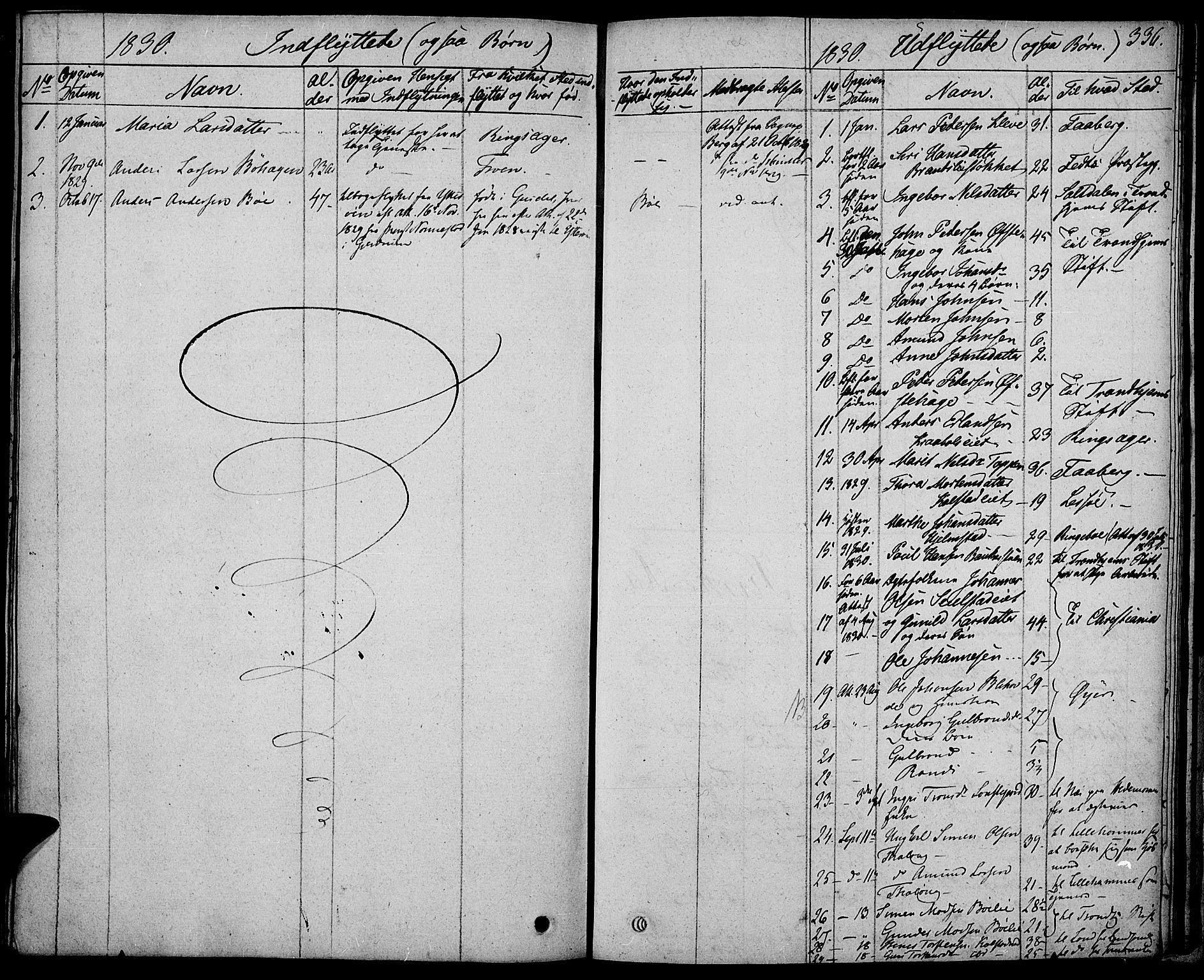 Gausdal prestekontor, SAH/PREST-090/H/Ha/Haa/L0006: Parish register (official) no. 6, 1830-1839, p. 336