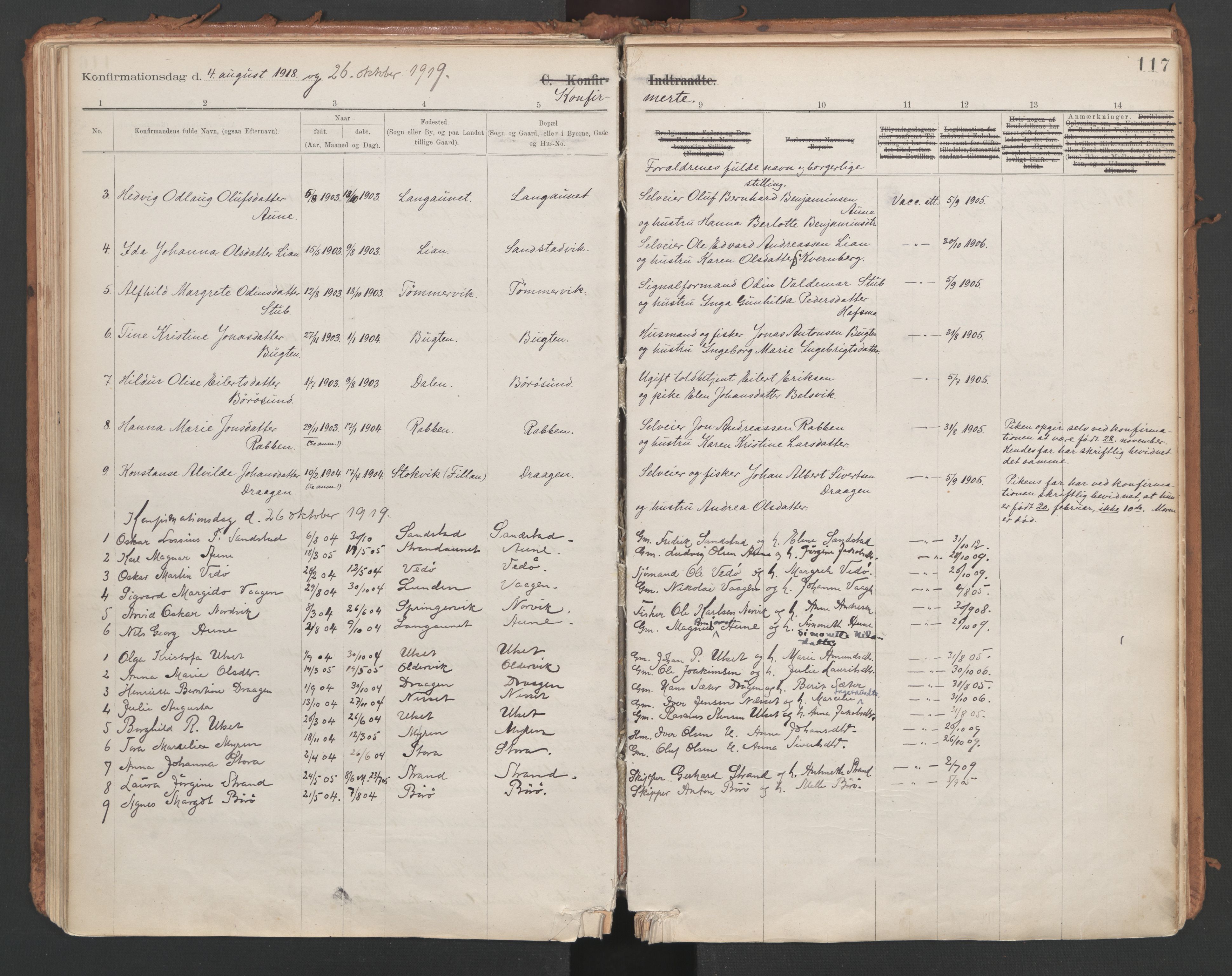 Ministerialprotokoller, klokkerbøker og fødselsregistre - Sør-Trøndelag, SAT/A-1456/639/L0572: Parish register (official) no. 639A01, 1890-1920, p. 117