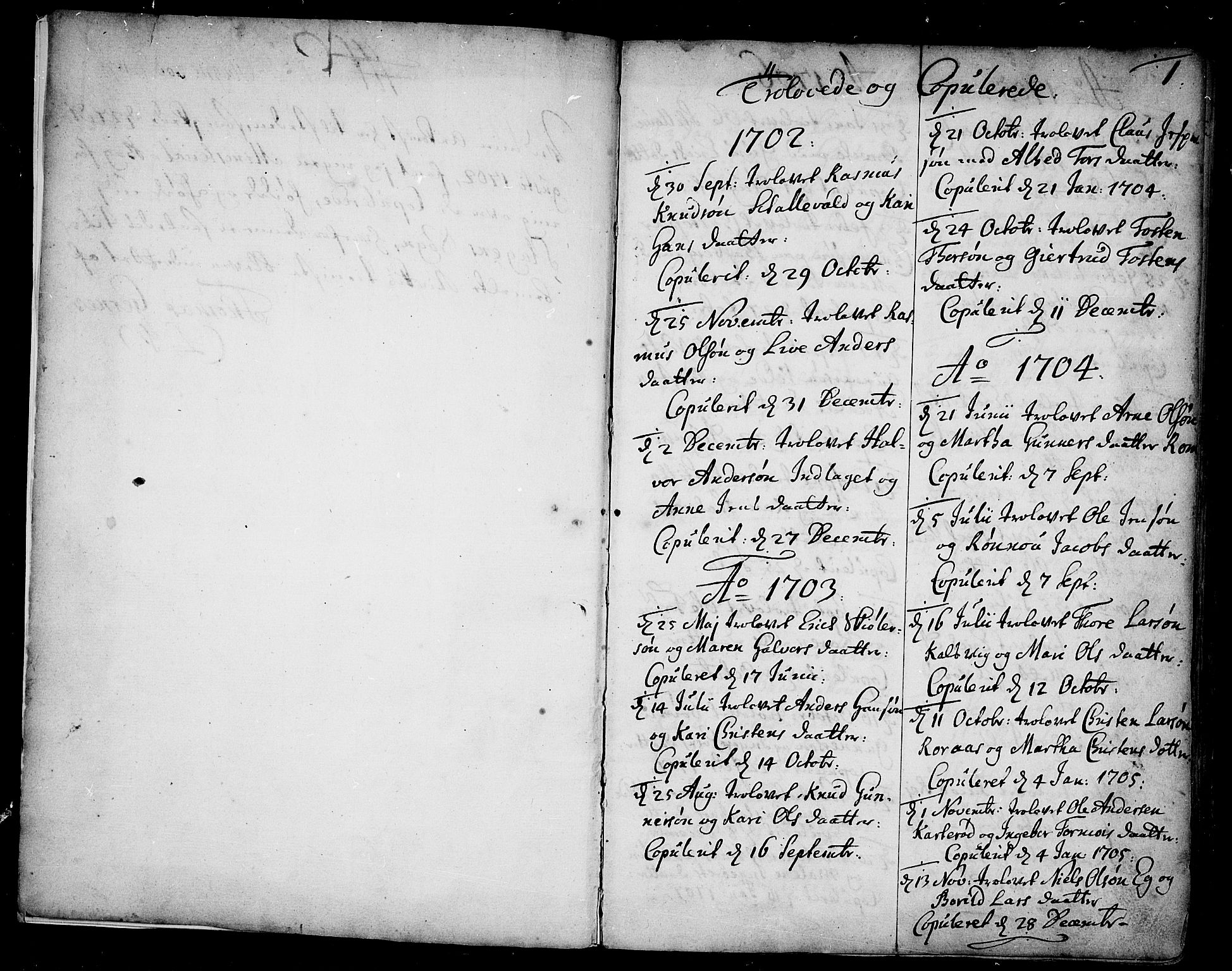 Sem kirkebøker, SAKO/A-5/F/Fb/L0001: Parish register (official) no. II 1, 1702-1764, p. 1