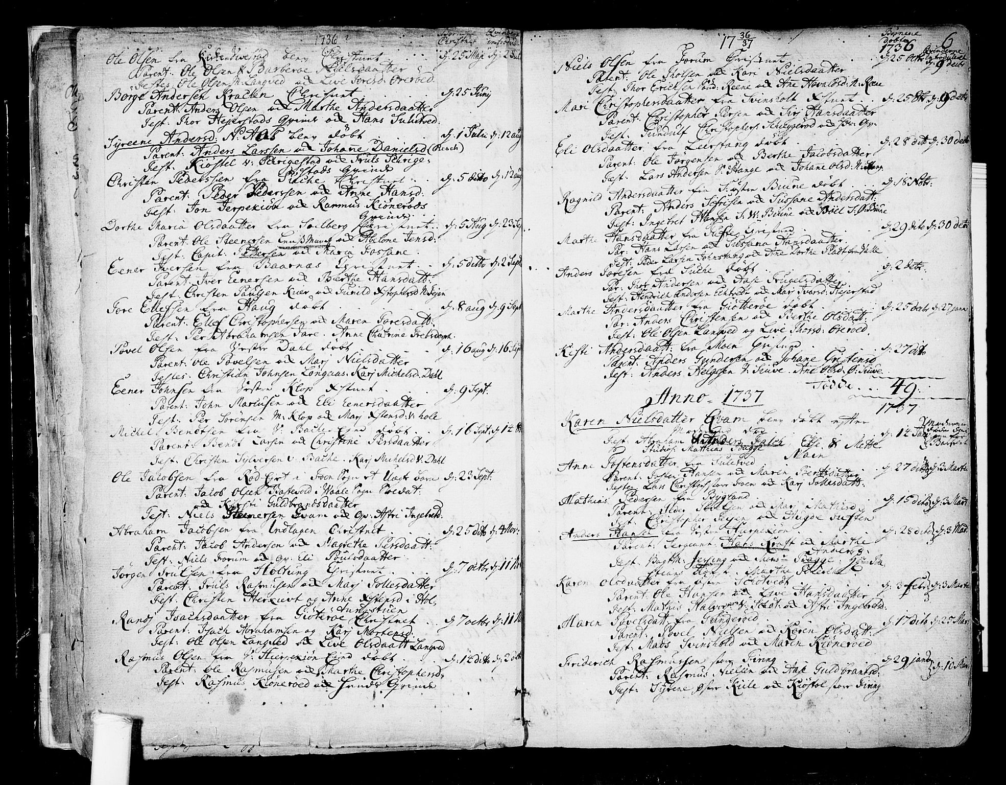 Ramnes kirkebøker, SAKO/A-314/F/Fa/L0001: Parish register (official) no. I 1, 1732-1774, p. 6