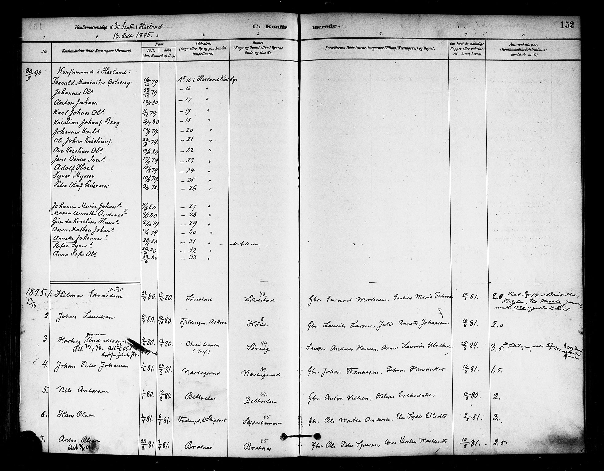 Eidsberg prestekontor Kirkebøker, SAO/A-10905/F/Fa/L0012: Parish register (official) no. I 12, 1879-1901, p. 152