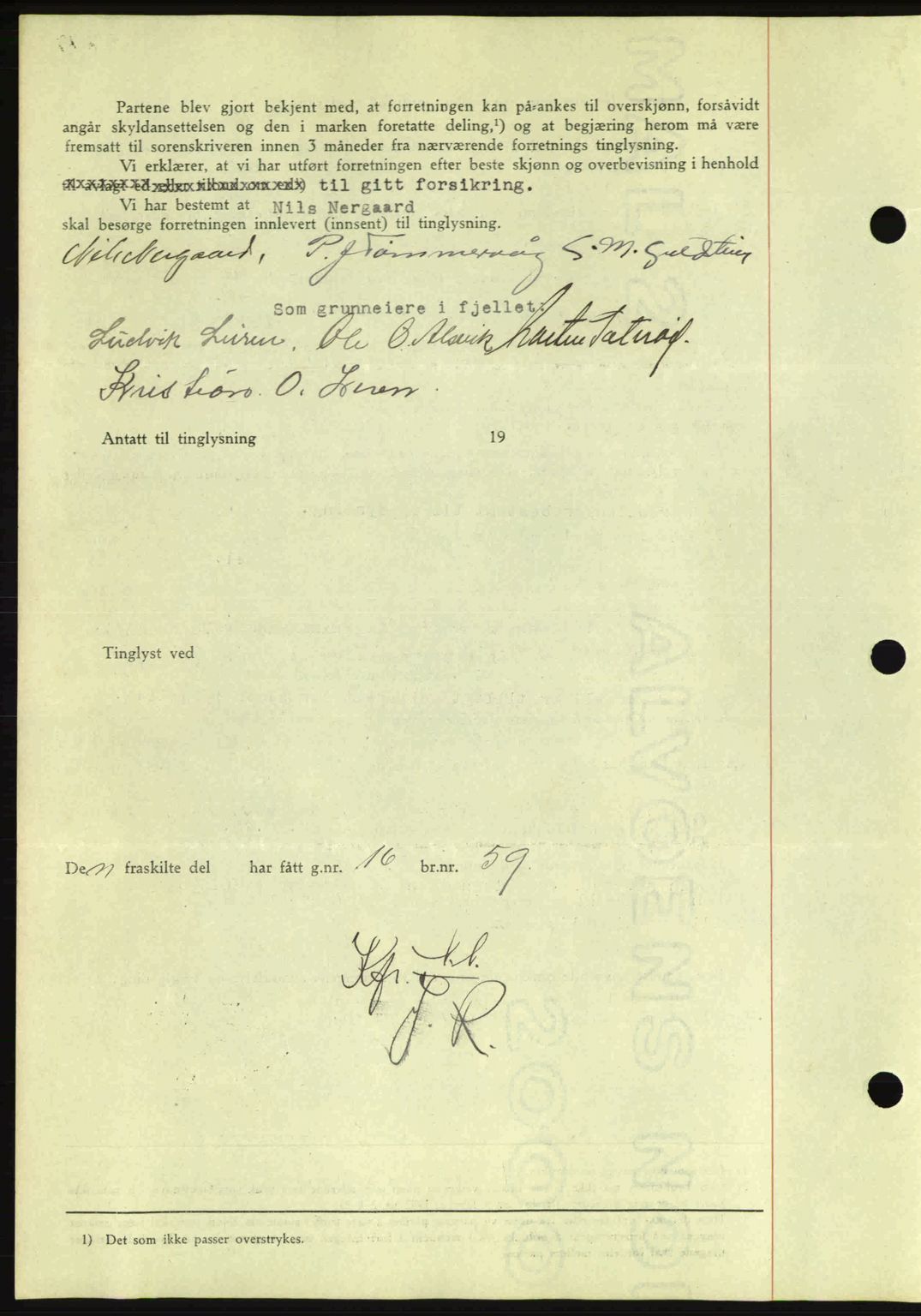 Nordmøre sorenskriveri, AV/SAT-A-4132/1/2/2Ca: Mortgage book no. A92, 1942-1942, Diary no: : 1447/1942