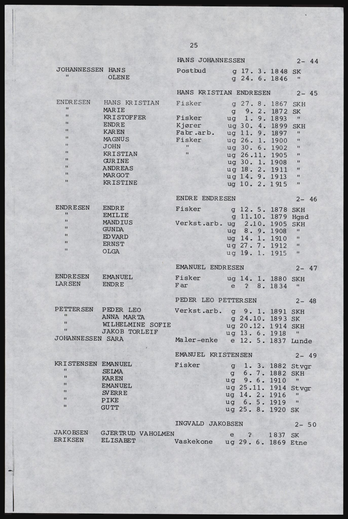 SAST, Copy of 1920 census for Karmøy, 1920, p. 37